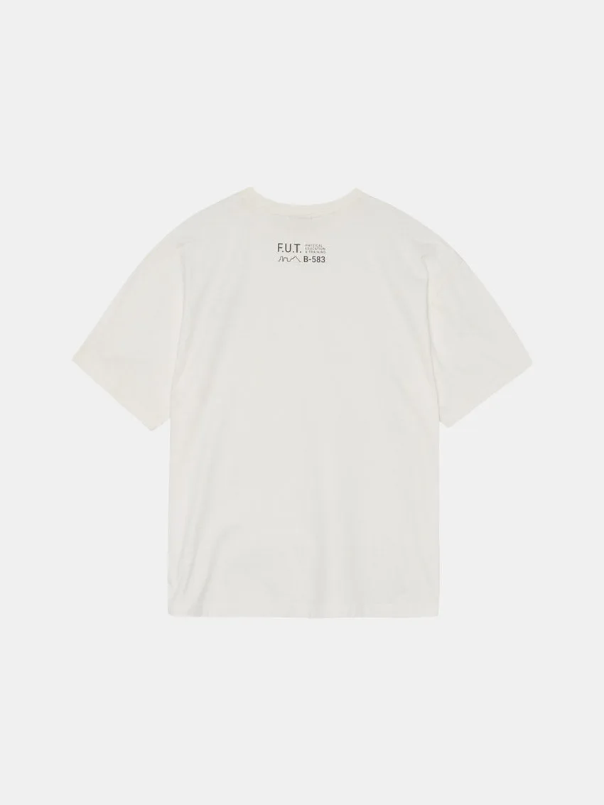 Temperature Regulating Casual Chic Look Graphic Boxy Tee Marshmallow/Deep Well