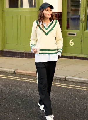 Kertinker Wool Blend Cricket Jumper Relaxed Layer