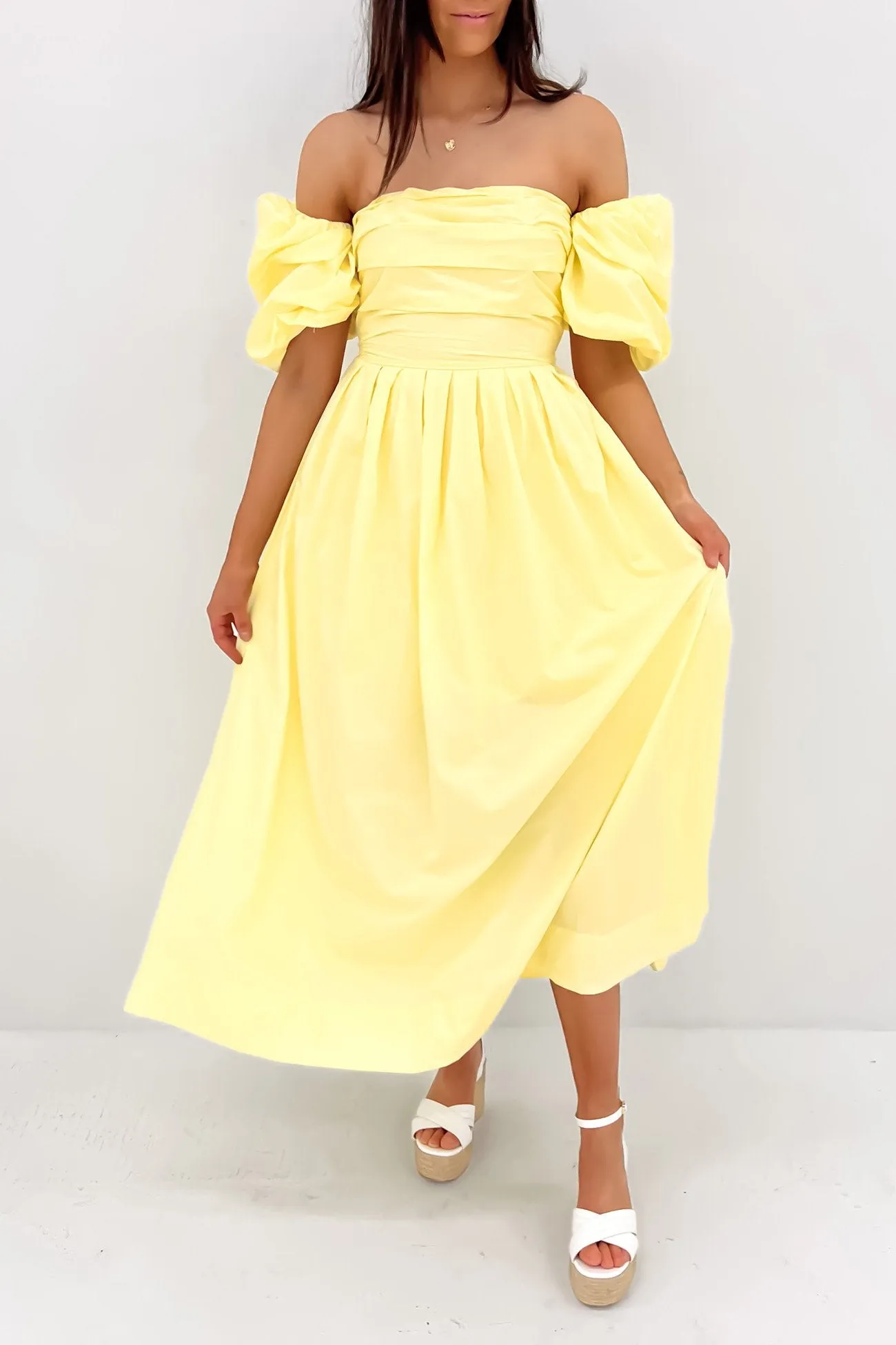 Dempsey Midi Dress Yellow Office Friendly