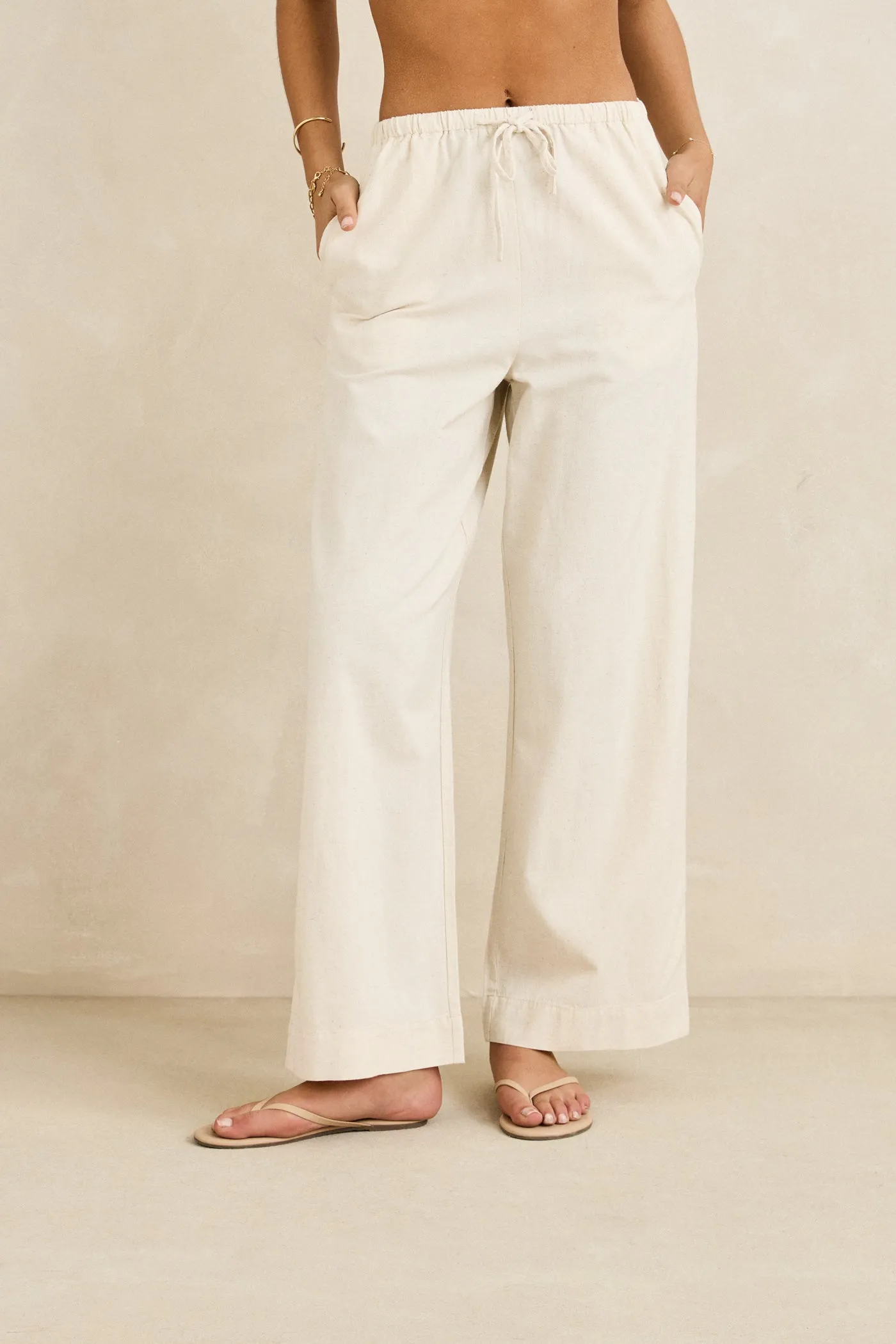 Everyday Must-have Classic Drawstring Pant Oat