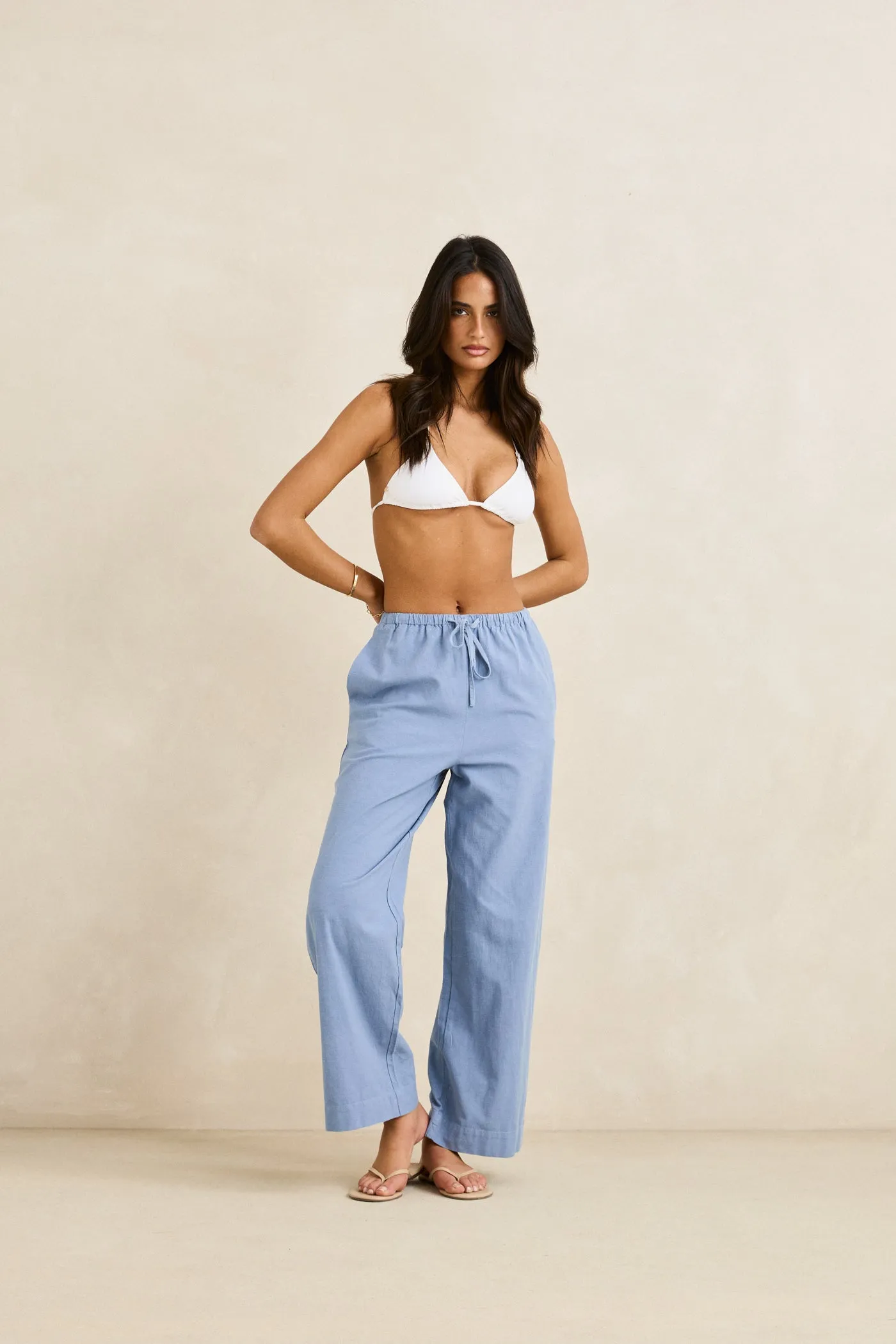 Classic Drawstring Pant Steel Blue MoistureWickingFabric