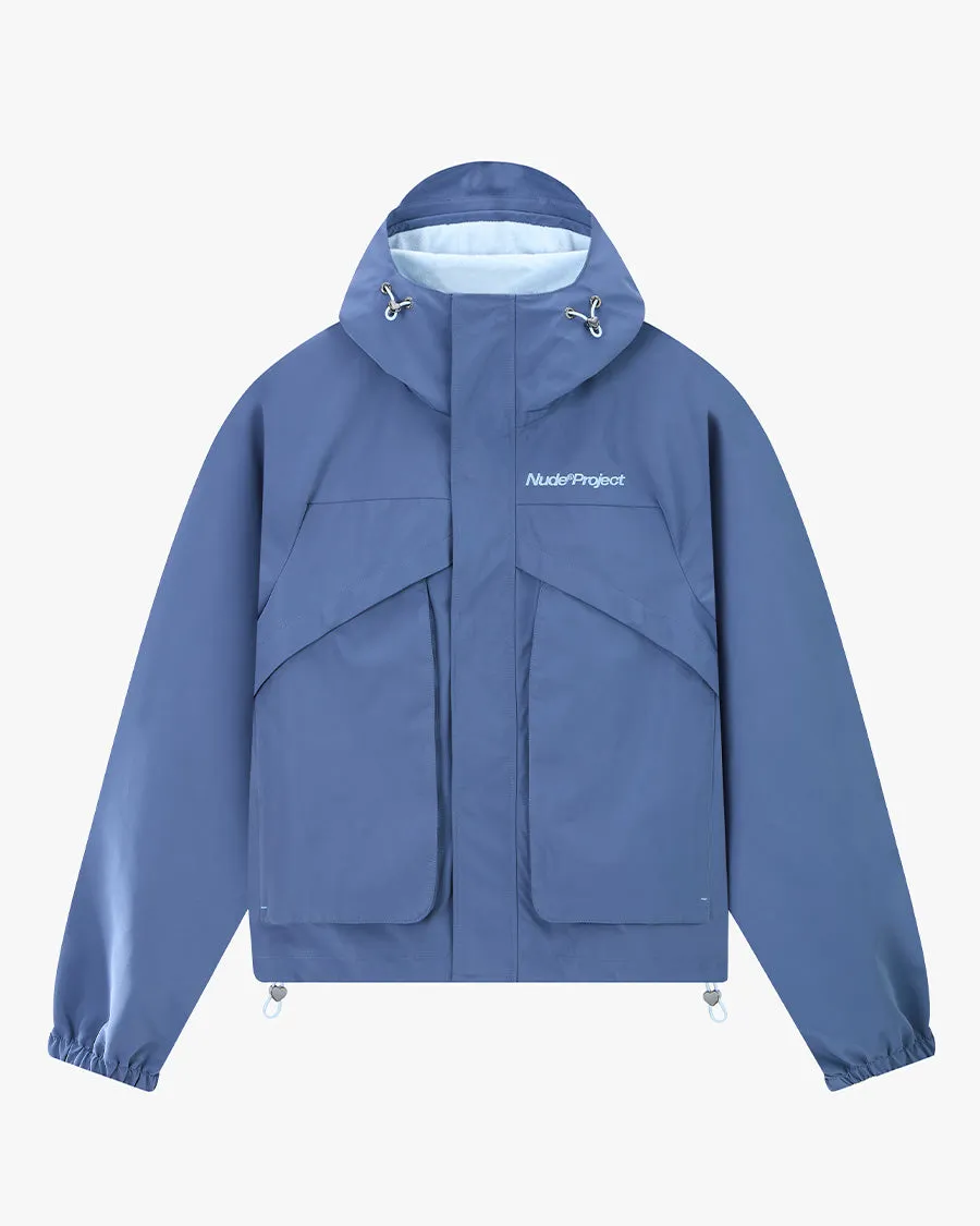 AbrasionResistant Surface Milestones Windbreaker Jacket Blue