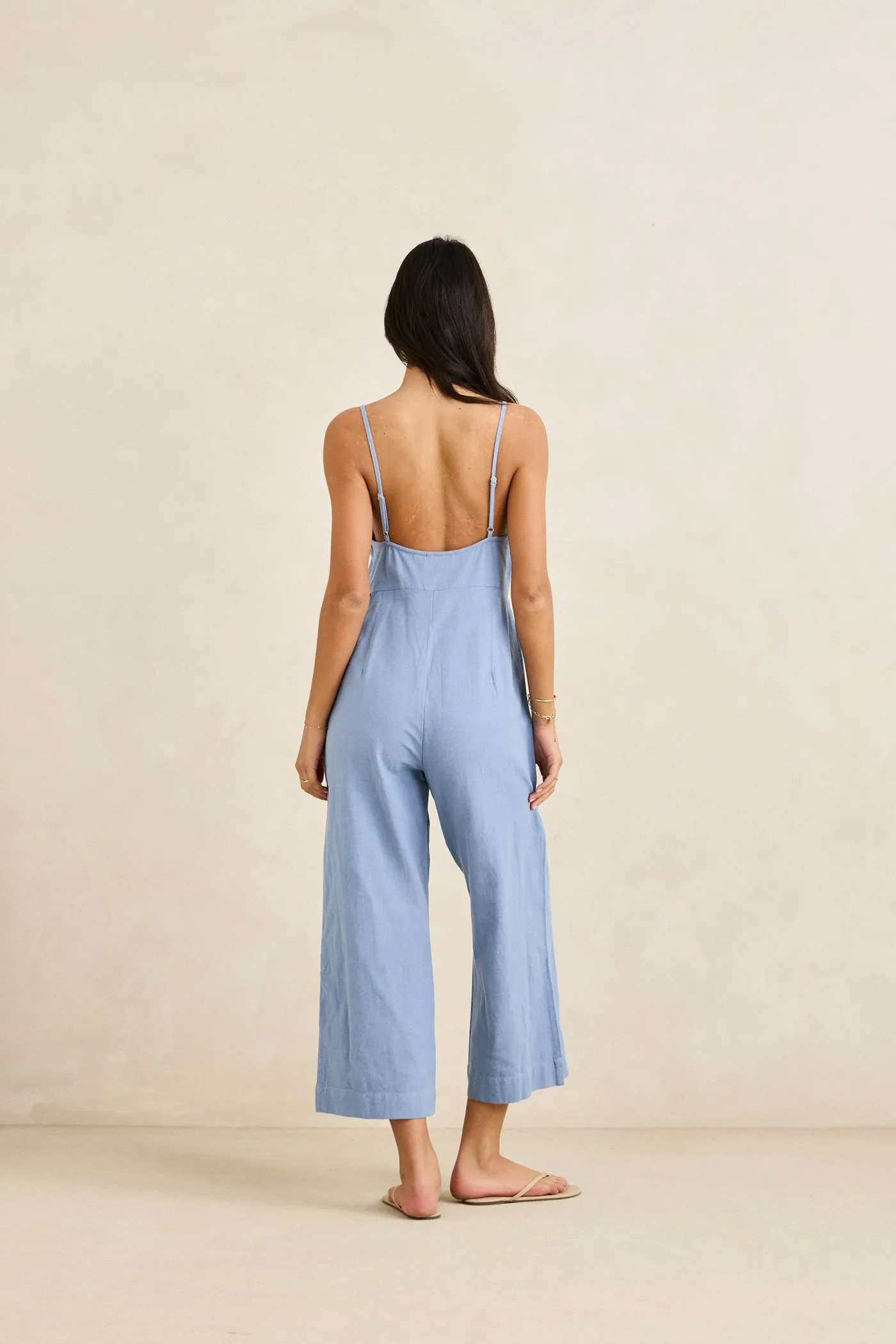 Classic Jumpsuit Steel Blue Trendy Trousers