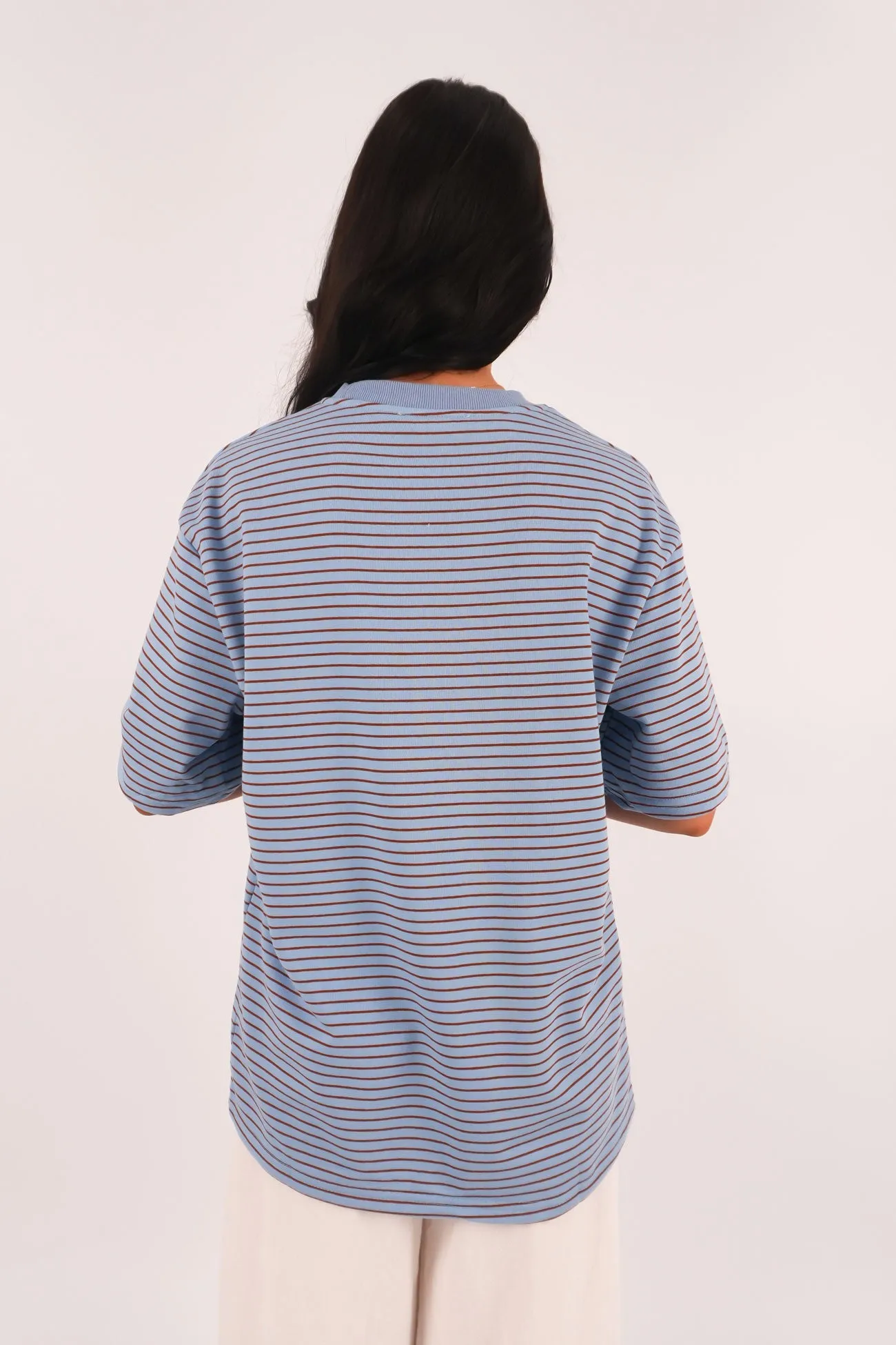 Campbell Stripe Tee Blue quick-drying