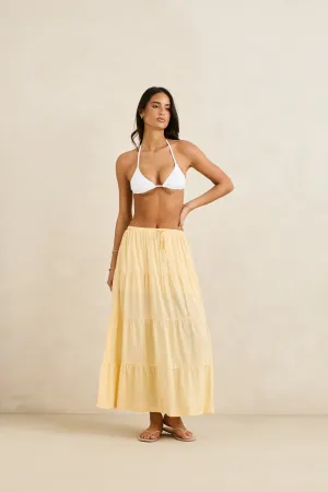 Classic Tiered Maxi Skirt Butter Everyday Essential Easy Movement