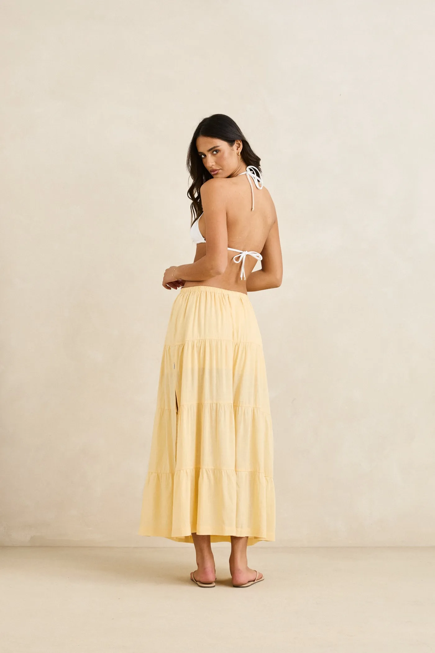 Classic Tiered Maxi Skirt Butter Street Vibe