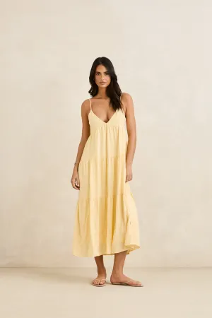 Chill Vibes Plus Fit Classic Tiered Midi Dress Butter