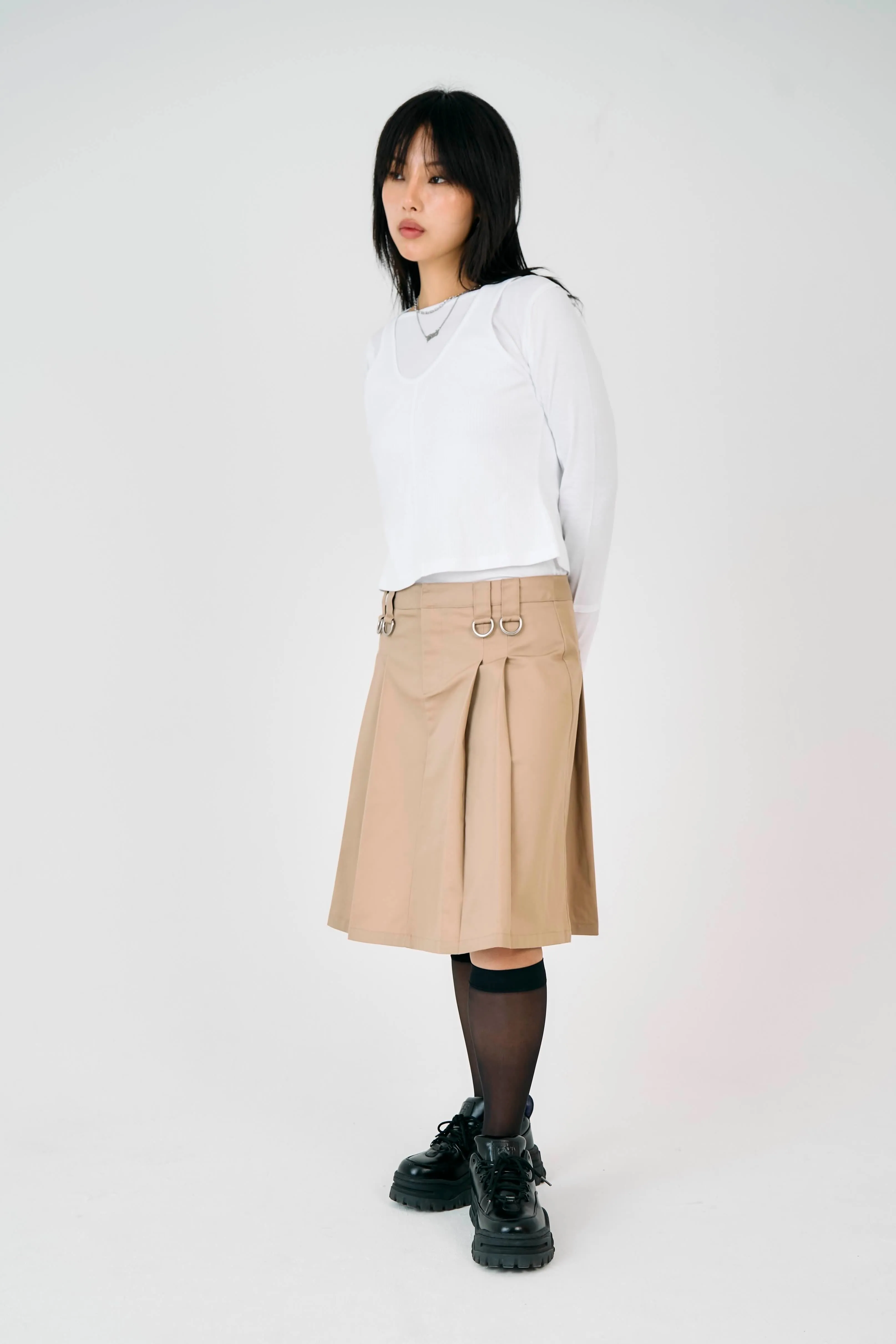 Clerk Pleated Midi Skirt Bold Look