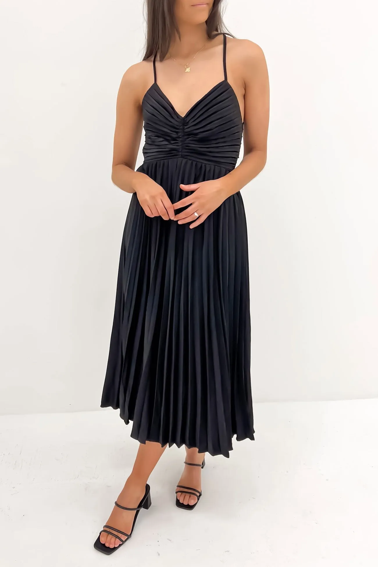 Clydie Midi Dress Black Everyday Comfort Wear Pure Fit