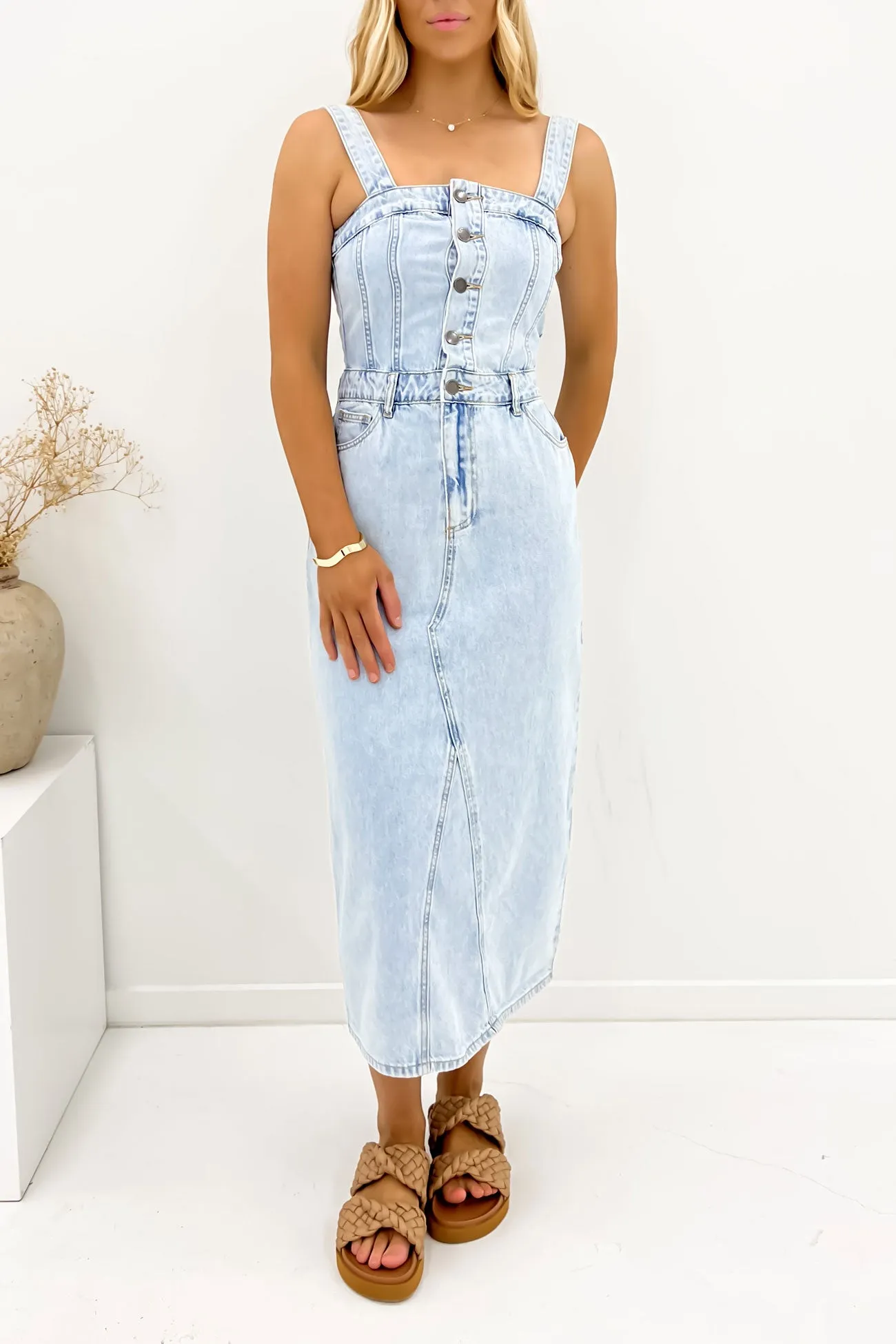 All-Occasion Wear Fall Comfort Coco Midi Dress Bleach