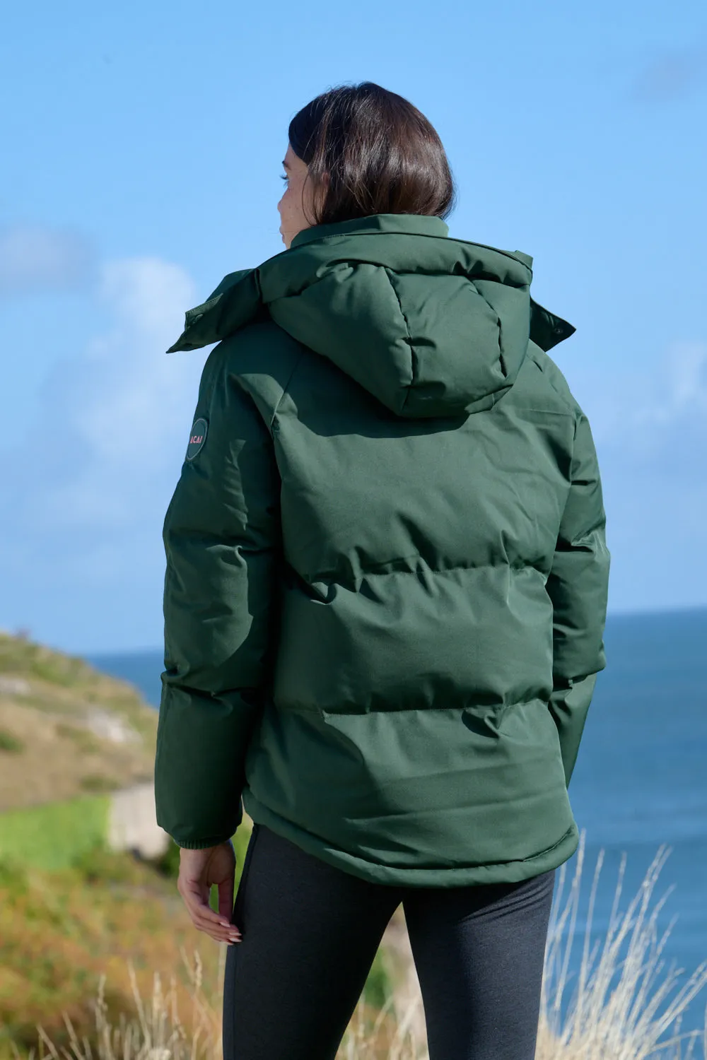 Reinforced Zippers Cocoon Coat - Woodland Green
