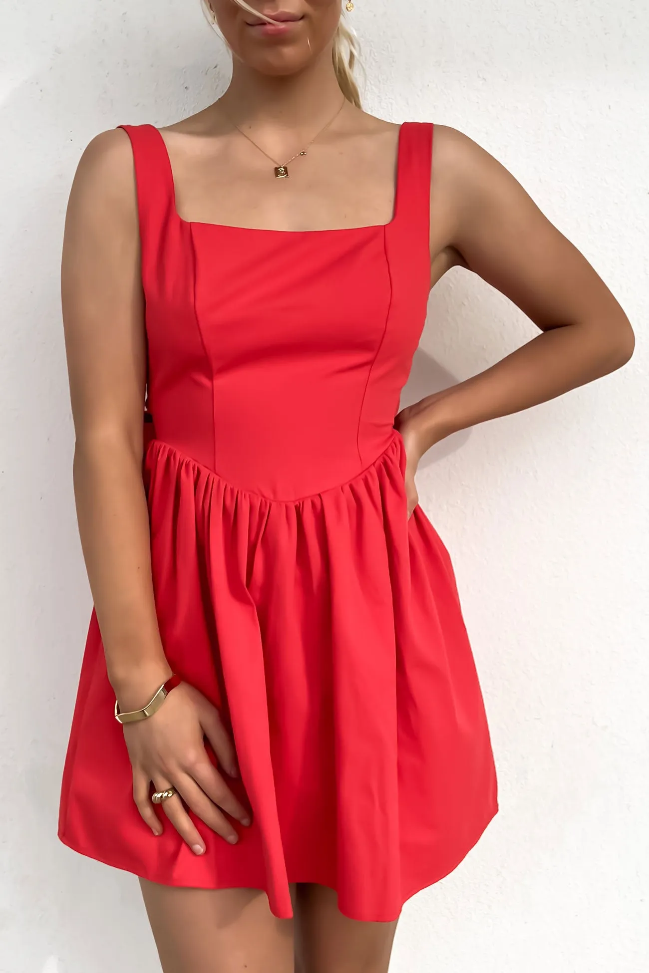 Shared Glow Relax Style Codie Mini Dress Red