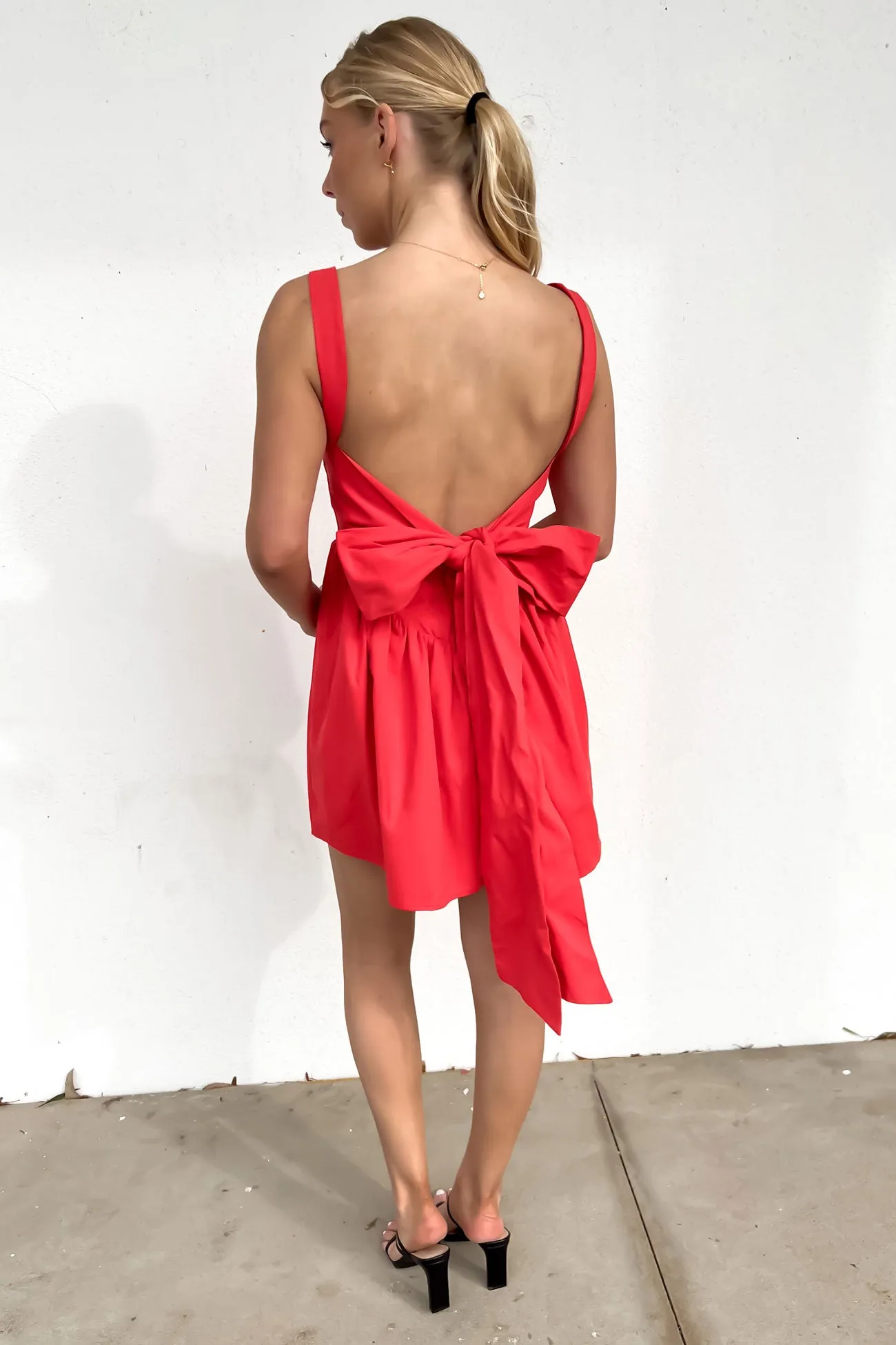 Photo Bright Light Fabric Codie Mini Dress Red