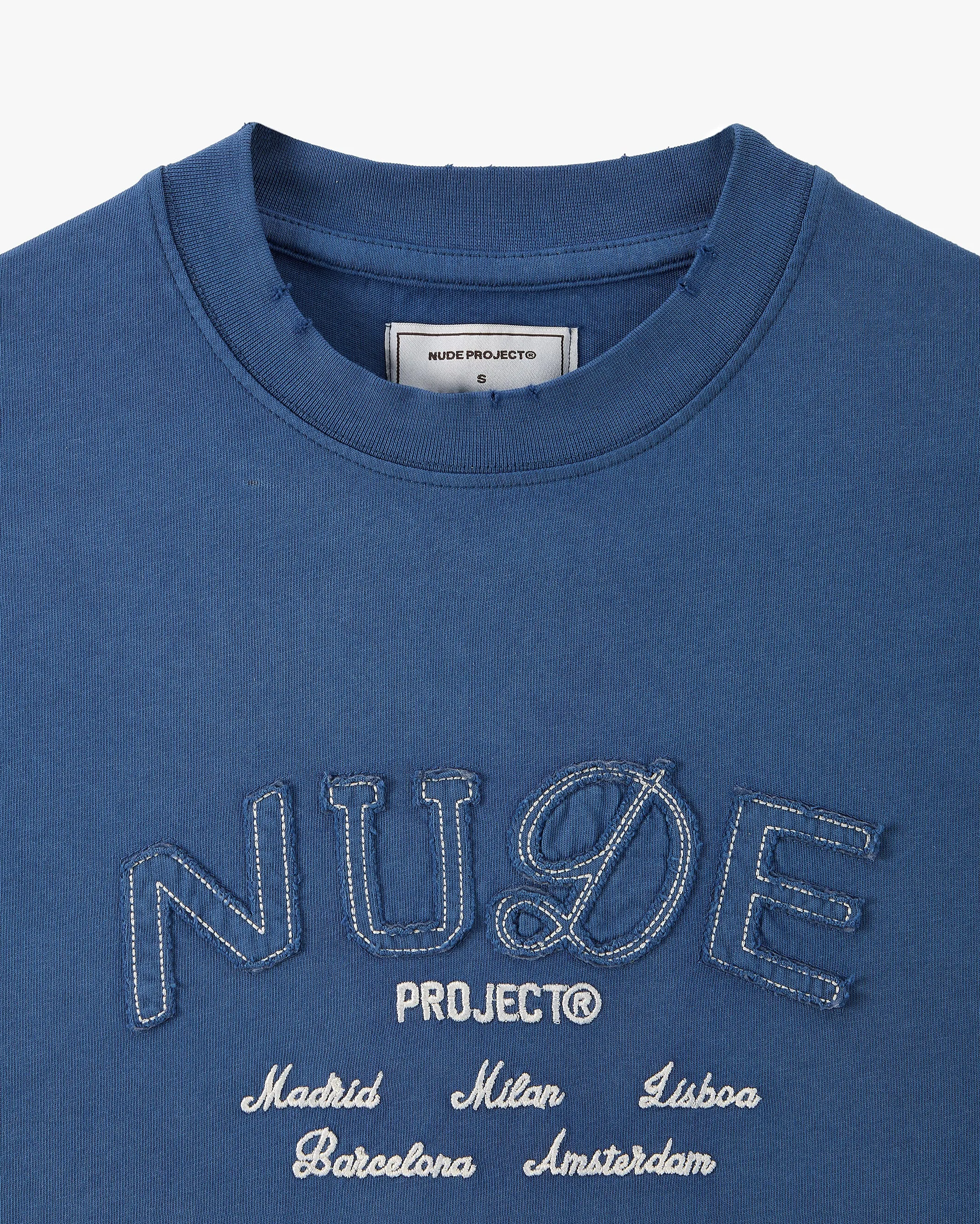 Organic Ease Coffee Break Tee Washed Navy