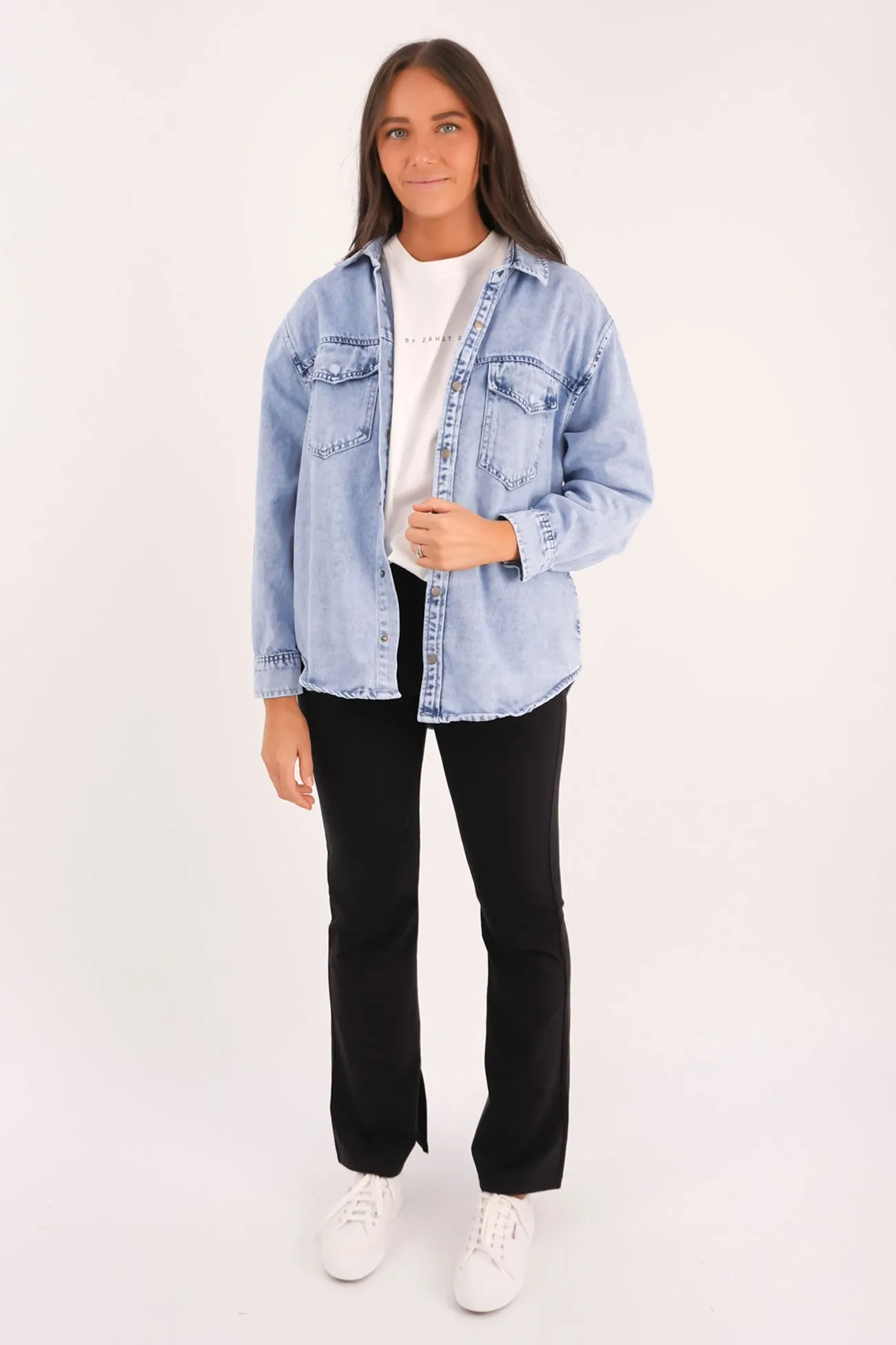 Daisy Over Shirt Light Blue Stylish