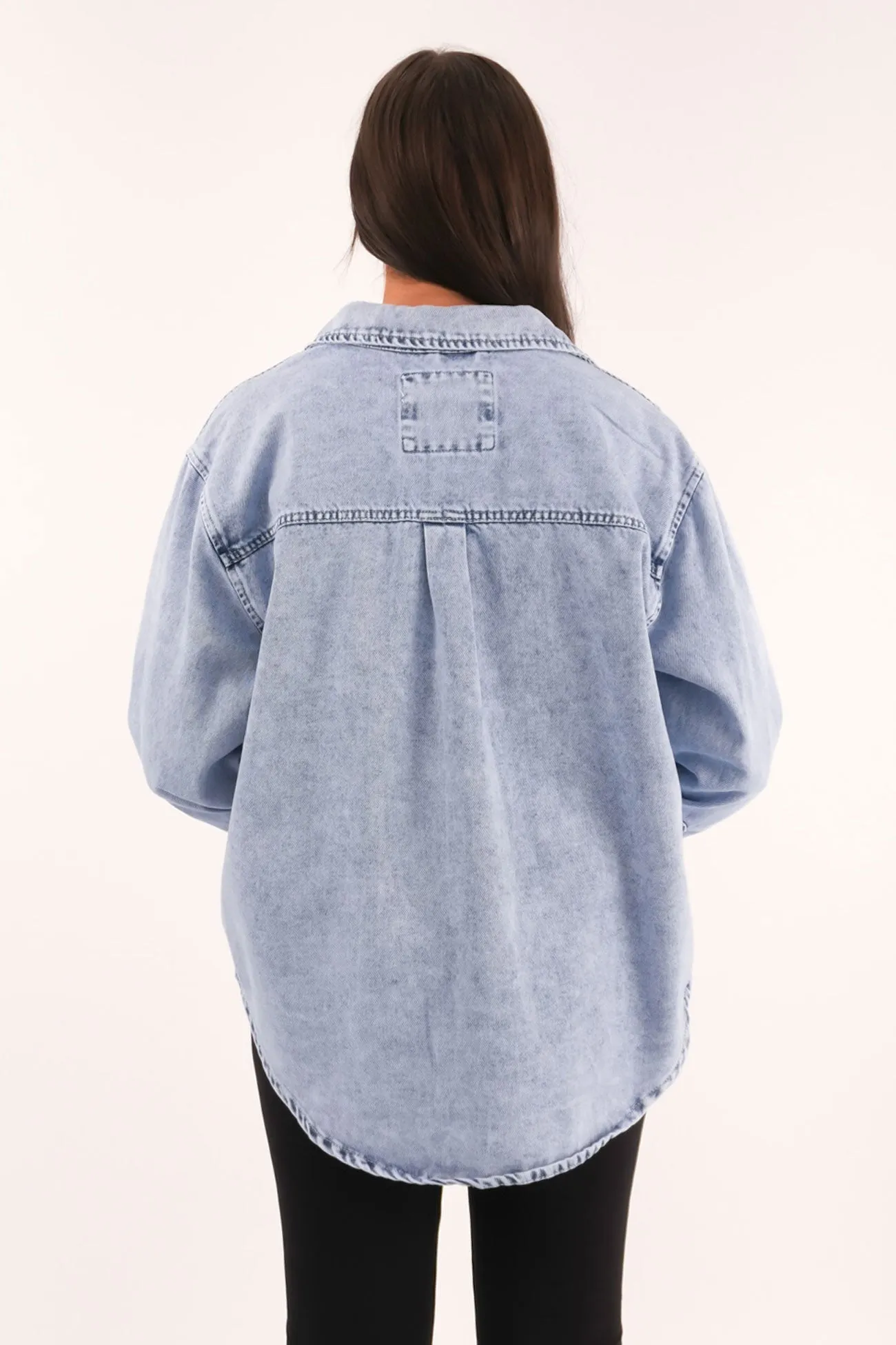 Cozy Hug Daisy Over Shirt Light Blue