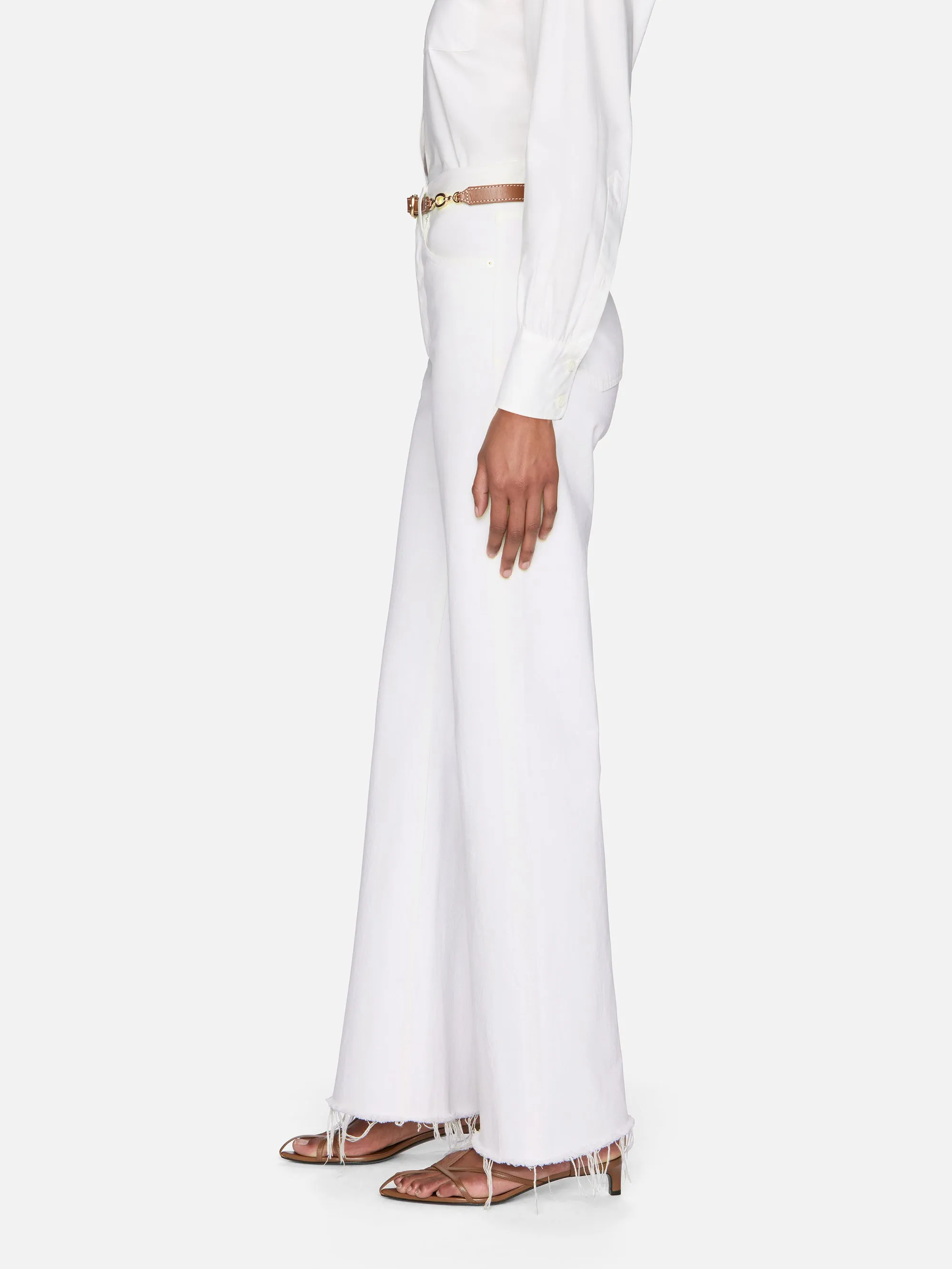 Contrast Trim Classic Comfort The Lax -- White Raw Fray