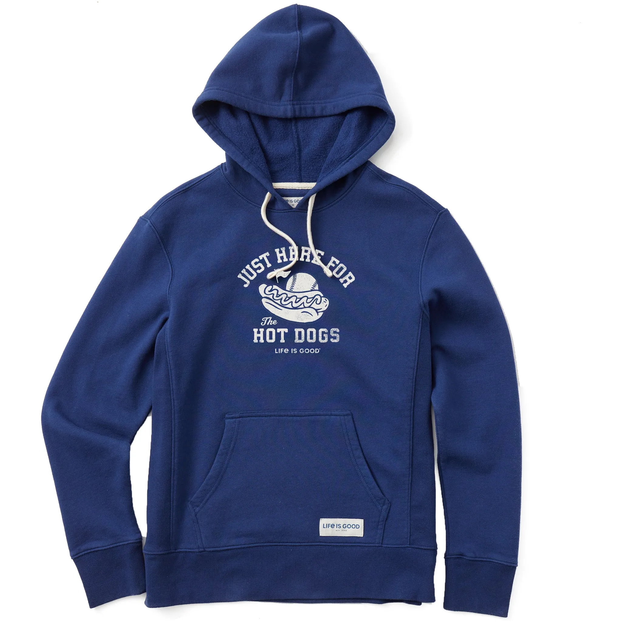 Practical Women's Here for the Hot Dogs Baseball Simply True Fleece Hoodie