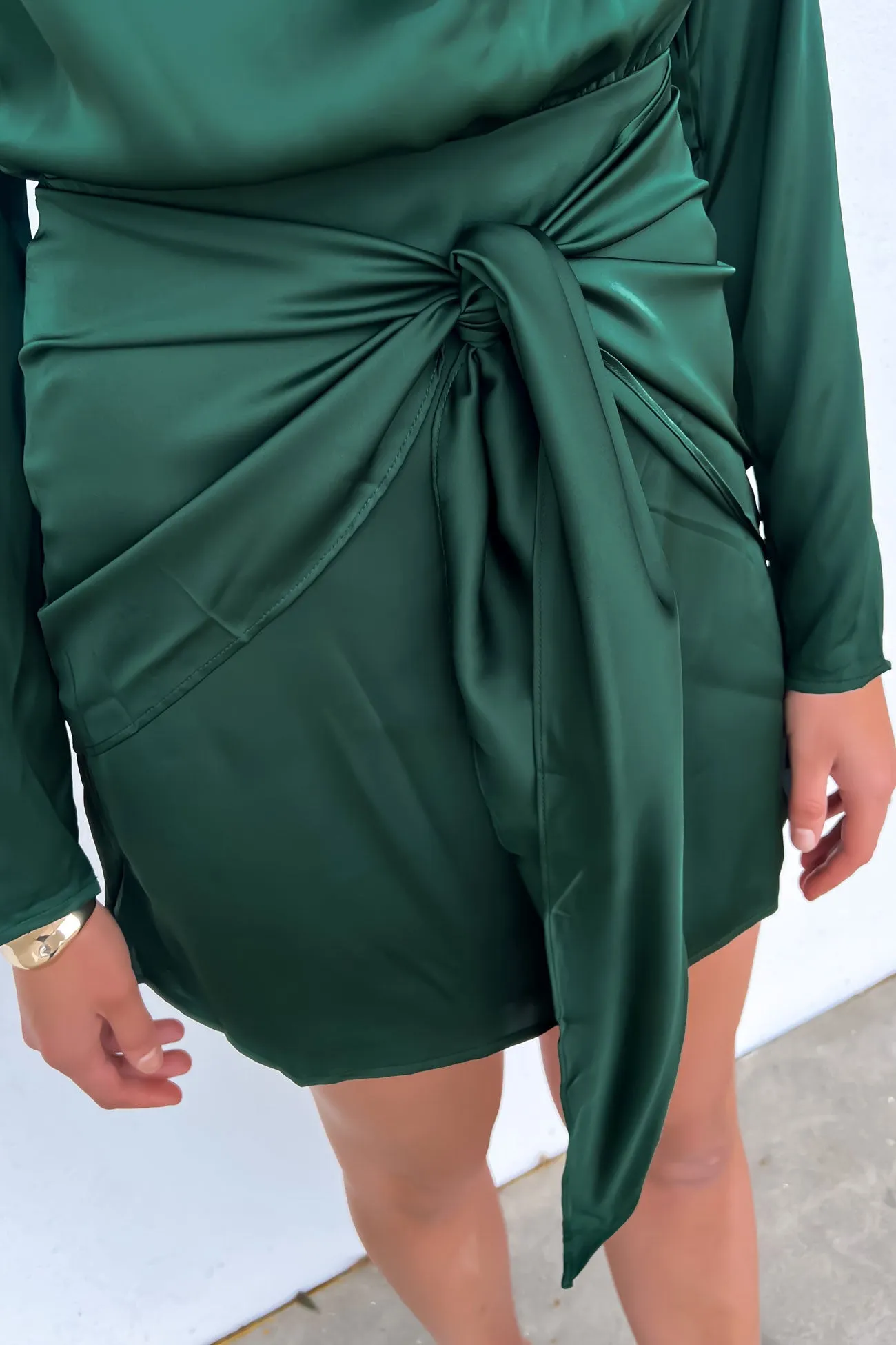 Dinah Mini Dress Emerald Vibrant Light