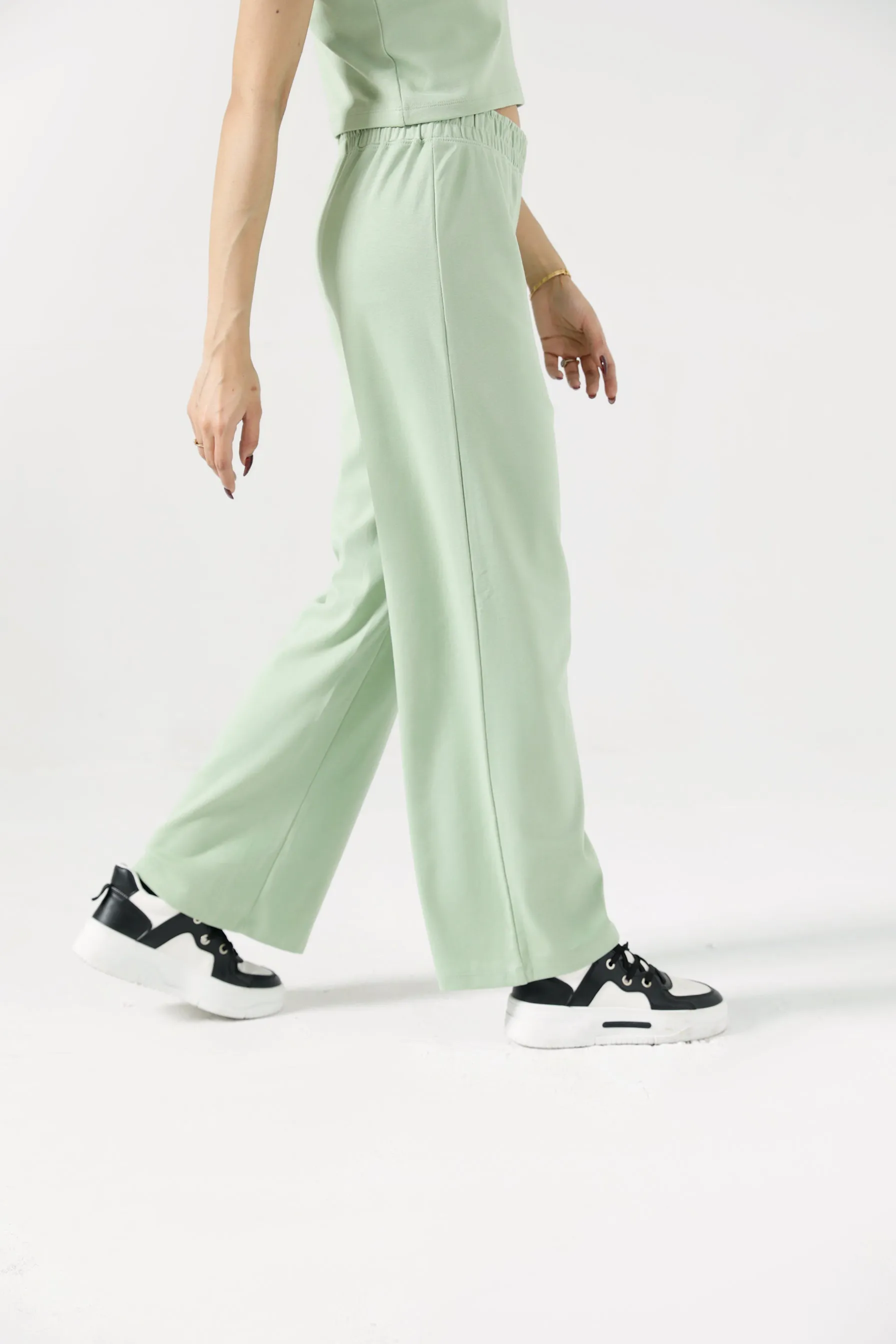 WIDE LEG TROUSERS Frayed hem