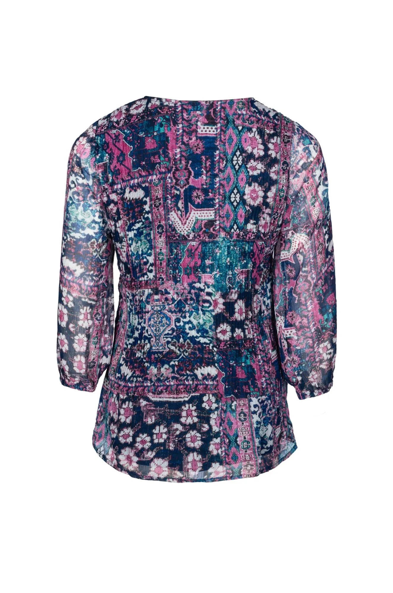 Top | Navy Pink Gold Lurex | 8571B1 MultiPocket Design TaglessLabel