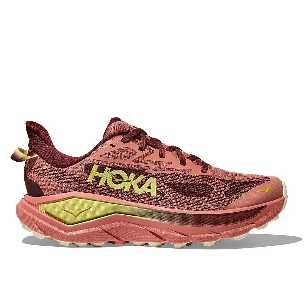 Zero Break In Womens Hoka Challenger 8 Wide in Blush/ Dark Cedar