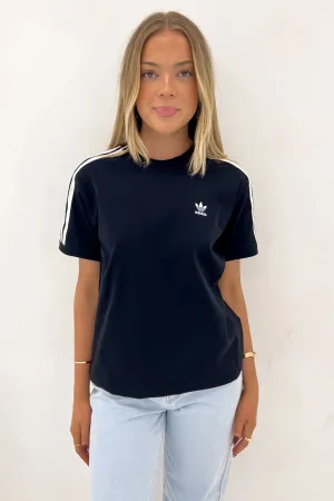 3 Stripe Tee Black Relaxed Torso Fit