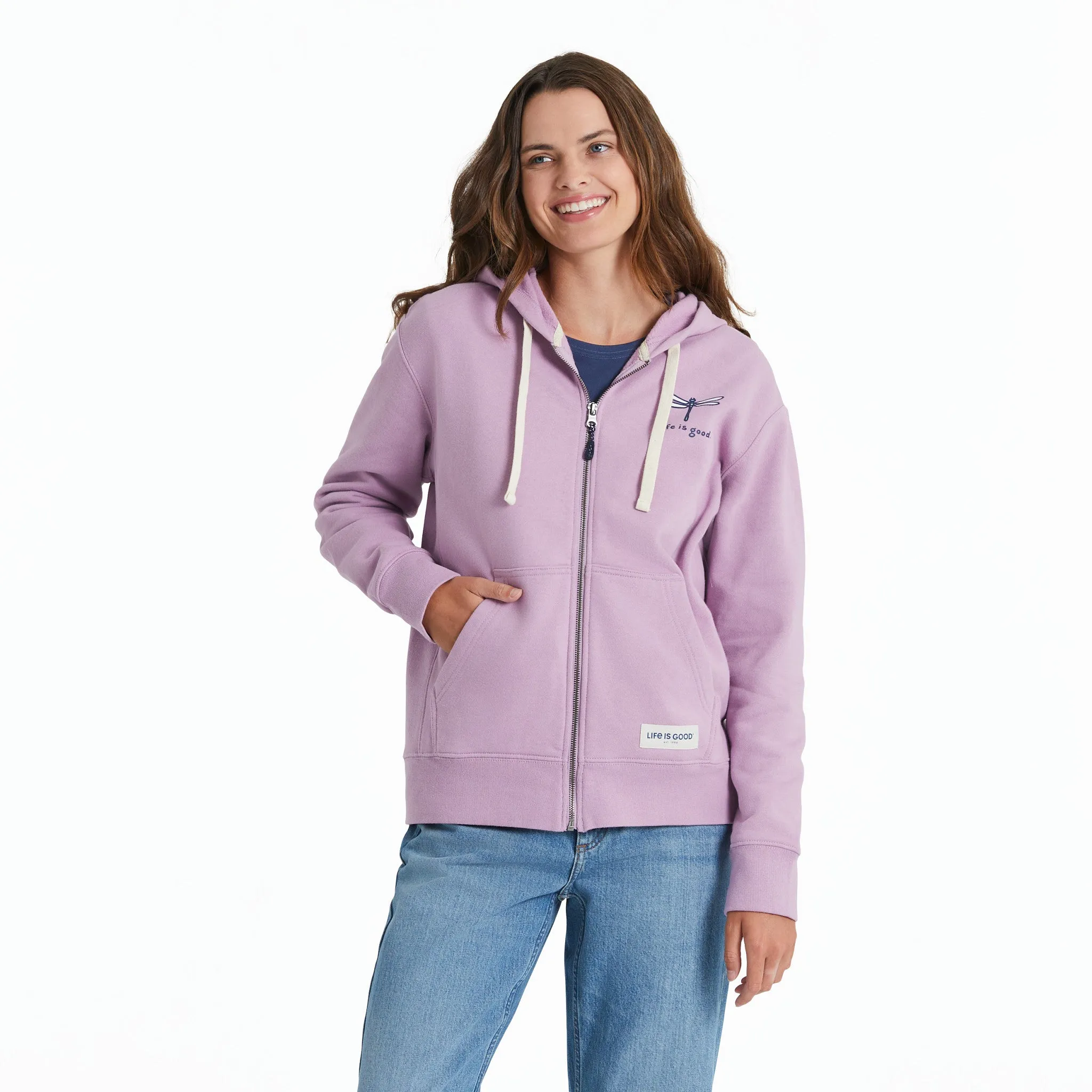 goes with sweatpants Effortless Look Women's Dragonfly Simply True Fleece Zip Hoodie