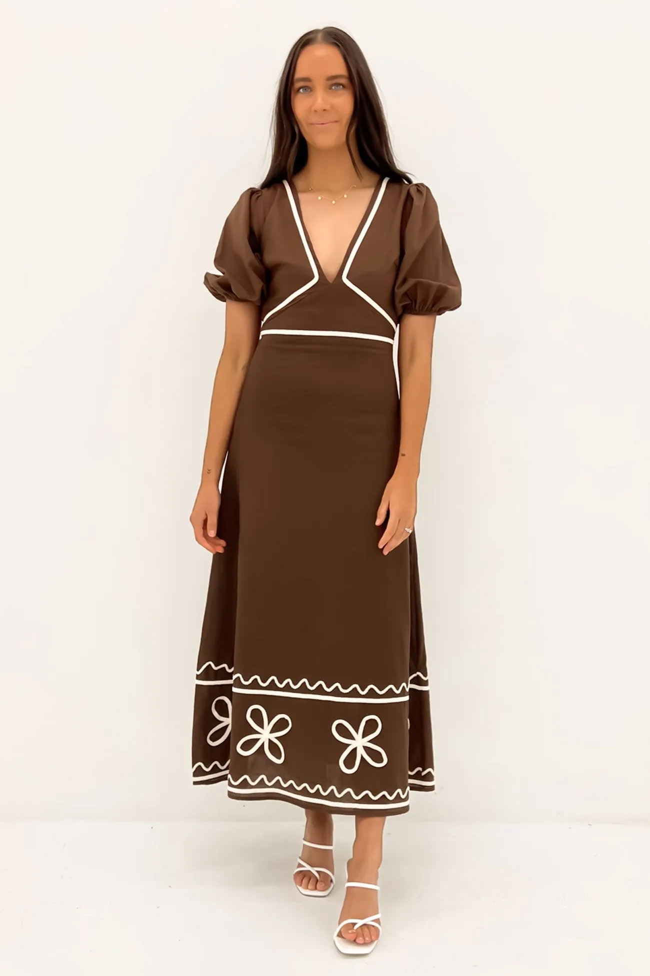 Artistic Vibe Maggie Maxi Dress Brown Beige