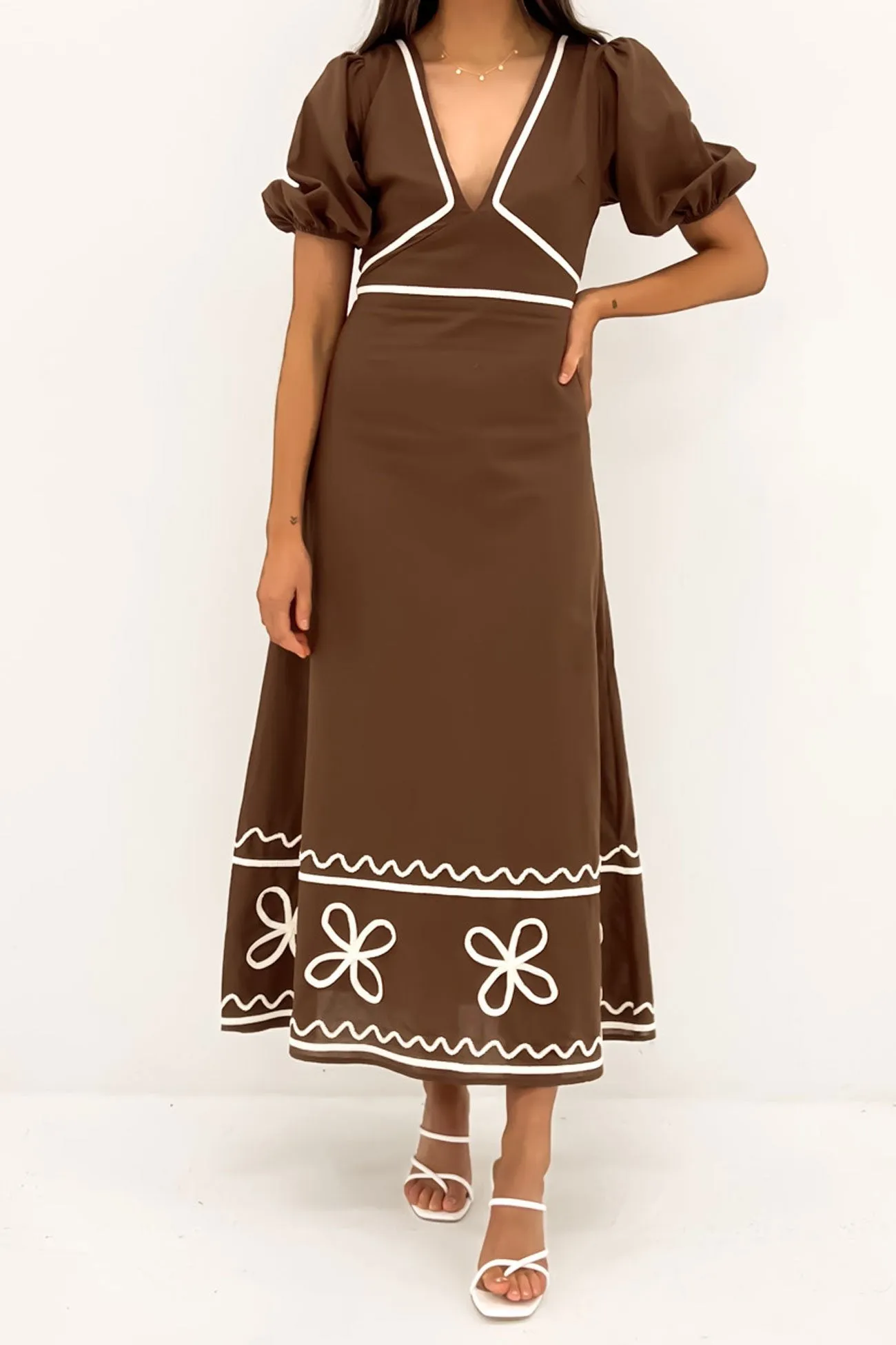 Lounge Vibes Maggie Maxi Dress Brown Beige