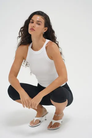 Strong Denim Warm Layers Dylan Ribbed Tank - White