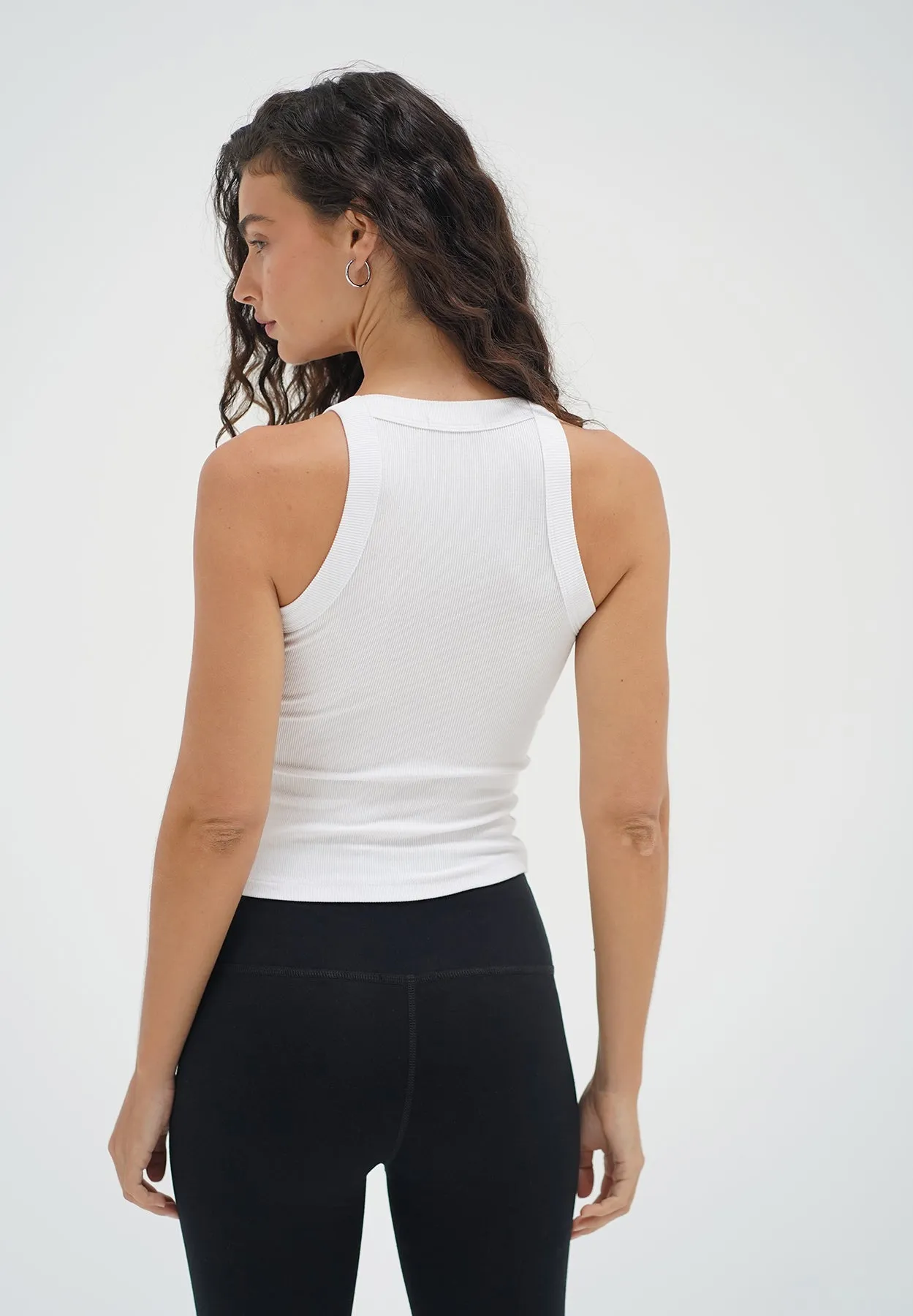 Cozy Dress ShapeRetentionCloth Dylan Ribbed Tank - White