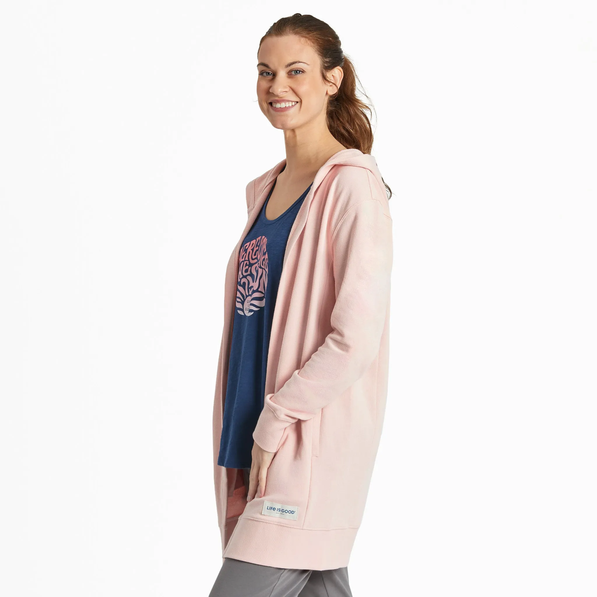 Odor-resistant Women's LIG Tonal Horizontal Beyond Hip French Terry Tunic