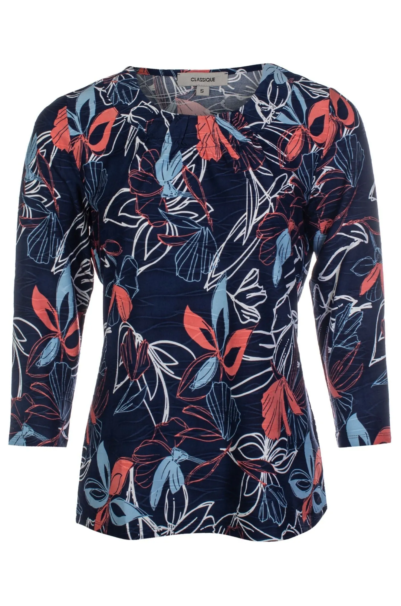 Top | Navy Coral Petals | 9121C1 Euro Mood