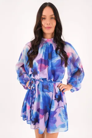 Meera Mini Dress Blue Elegant Touch Formal Aura