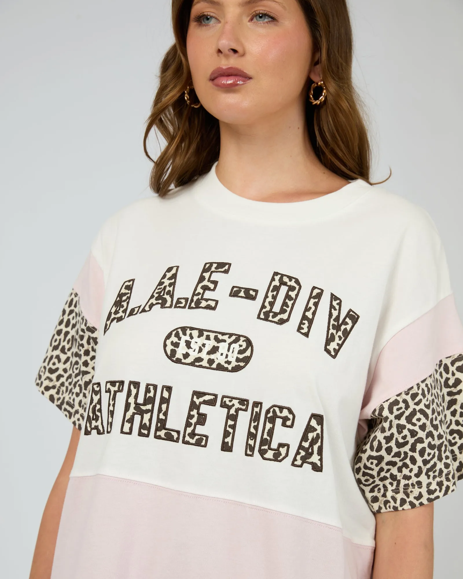 All About Eve Nico Panel Relaxed Tee Vintage White Sleek Waist Friction Free Inner Lining