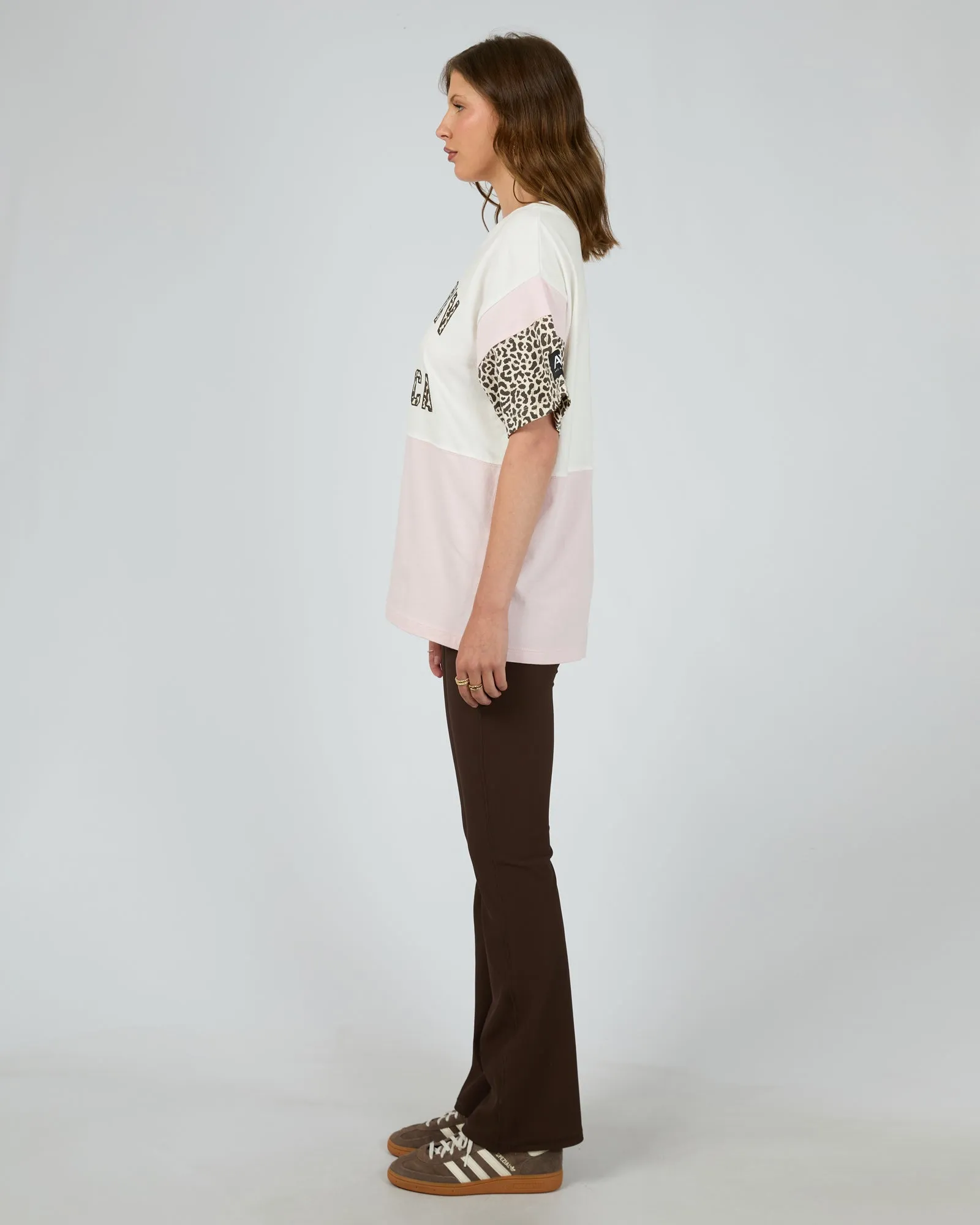 All About Eve Nico Panel Relaxed Tee Vintage White StretchFabric WrinkleFreeFabric