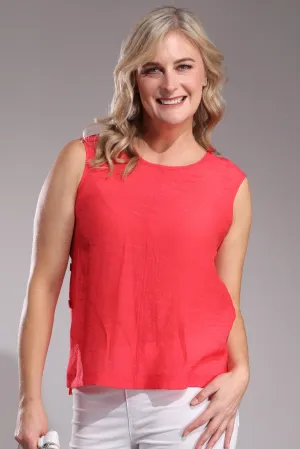 ChafeFree Design Lightweight Vest Sleeveless unlined Top | CORAL | 8821A1