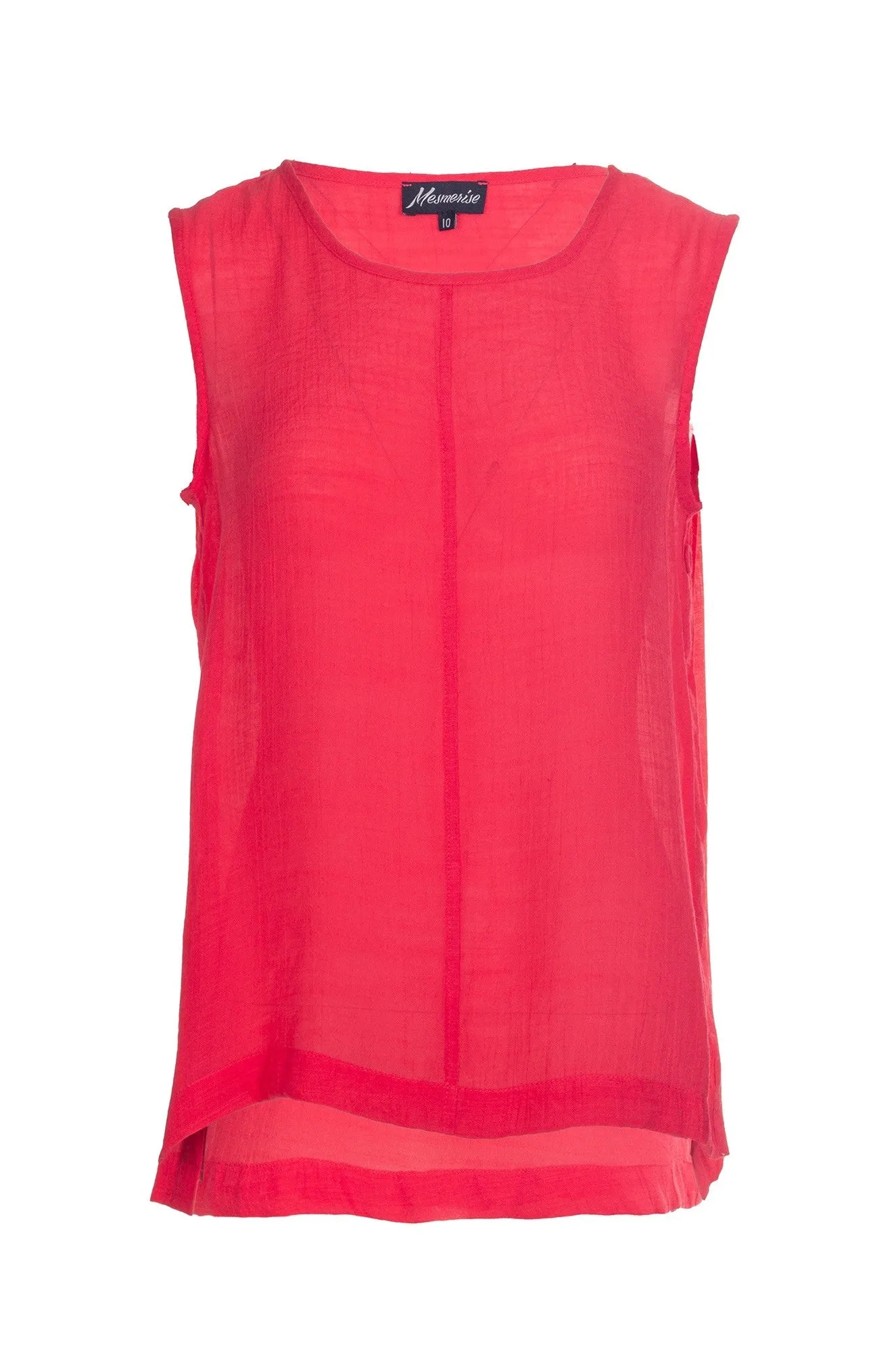Weatherproof Smart Look Sleeveless unlined Top | CORAL | 8821A1