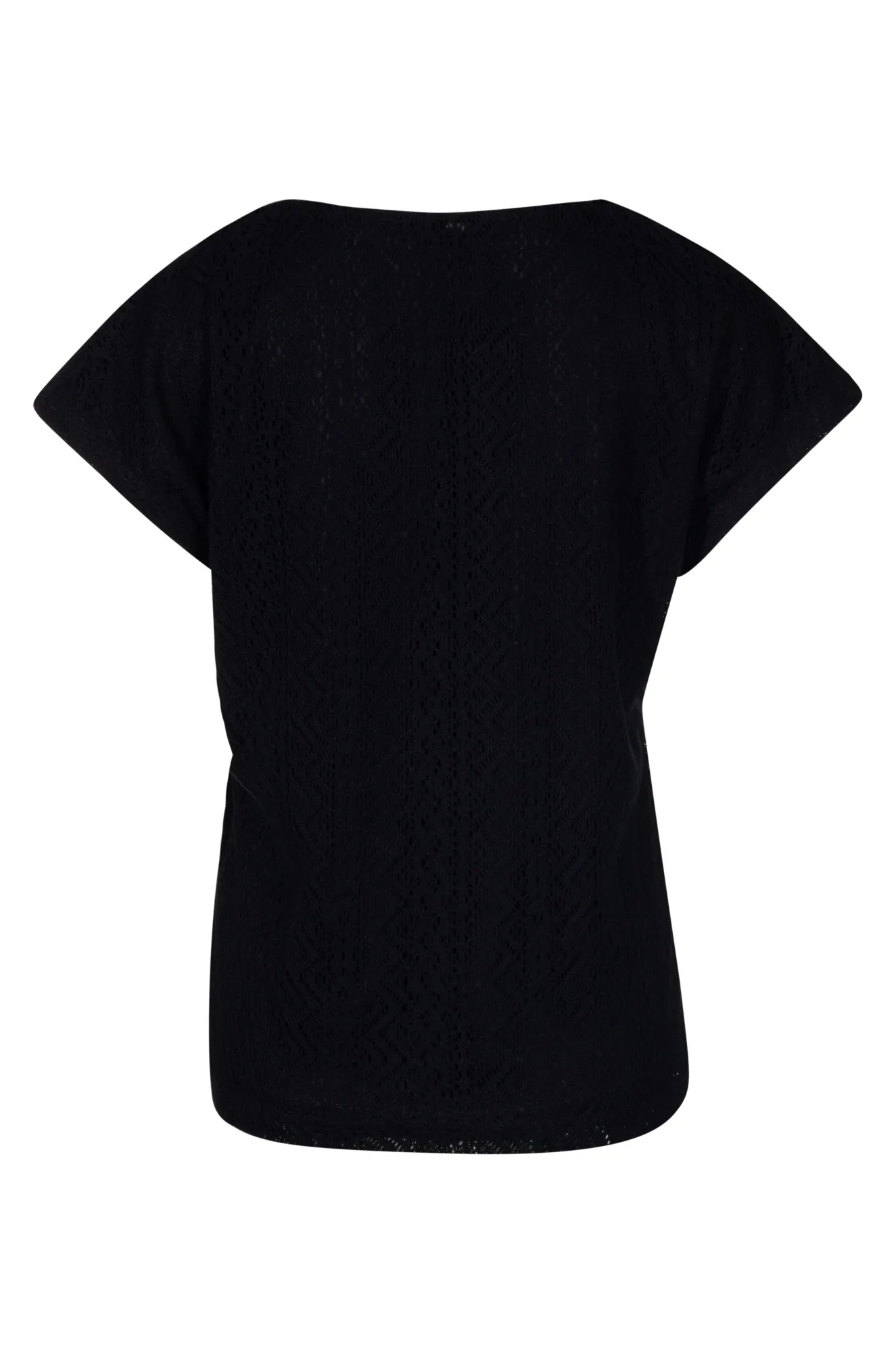 Streetwear Style Lined Crochet Look Top | Black | 4651A1