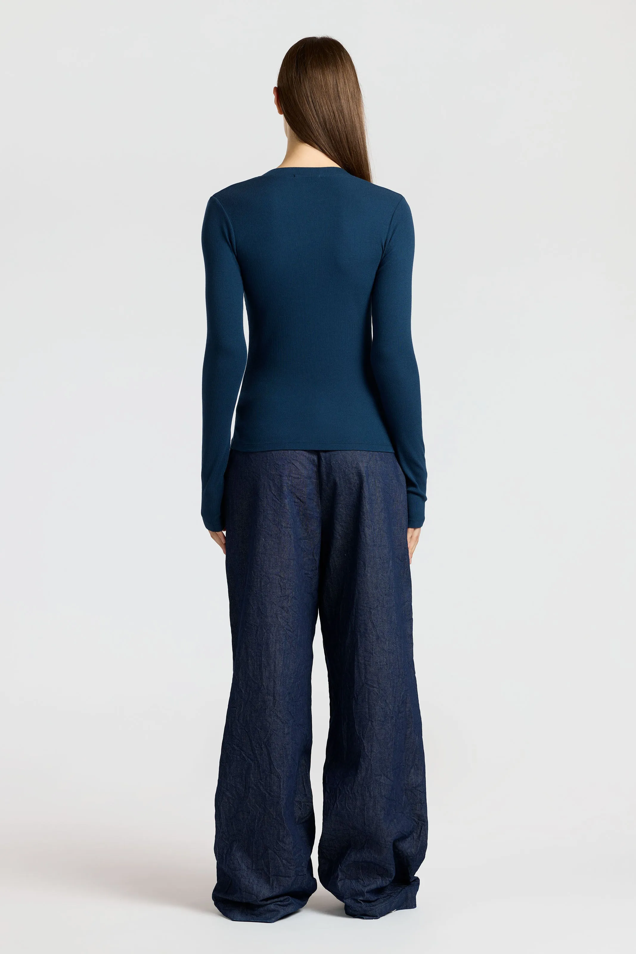 Ruffled edges Boat Neck Verona Henley