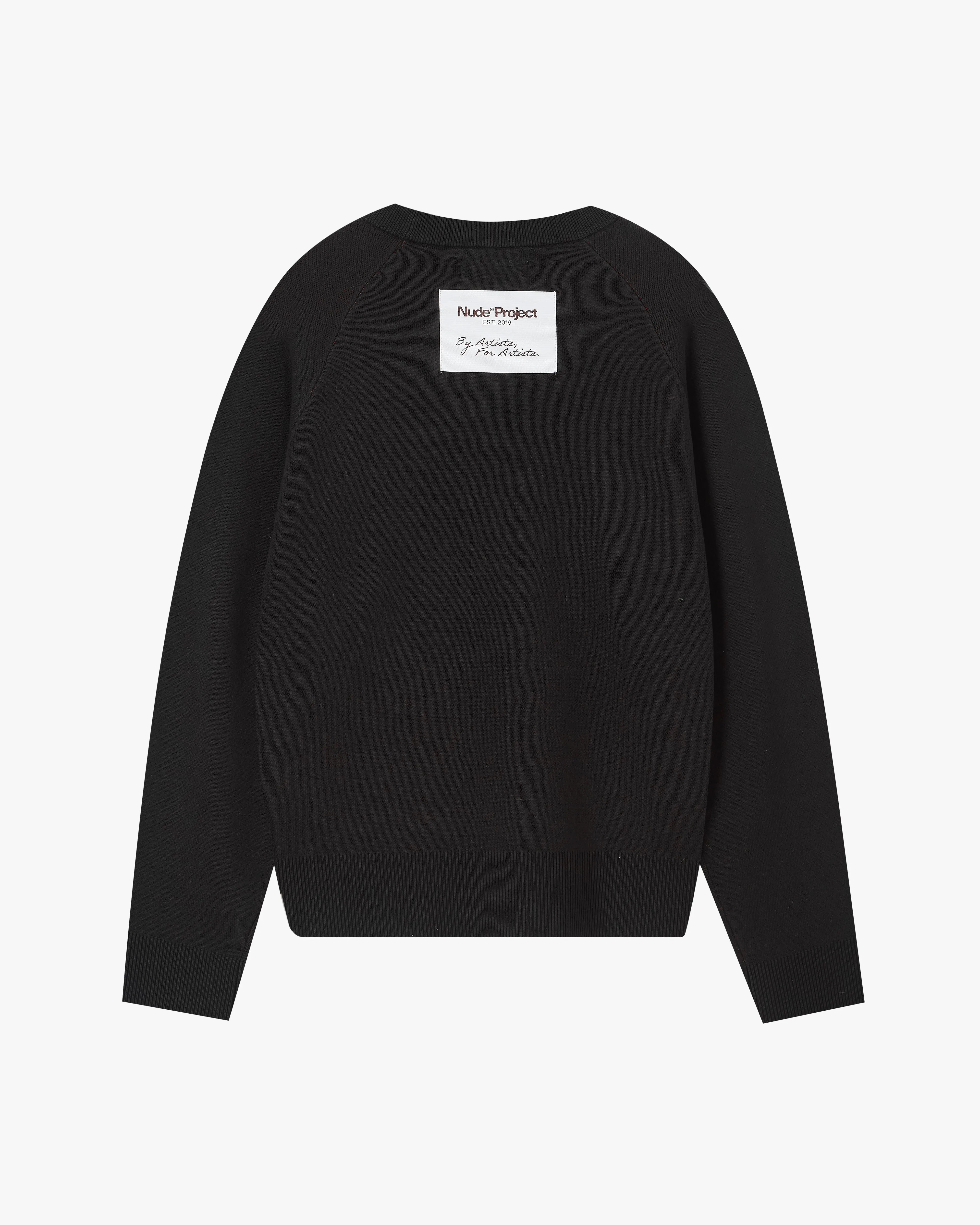DoubleLayered Hem Technology Cor Knit Sweater Black