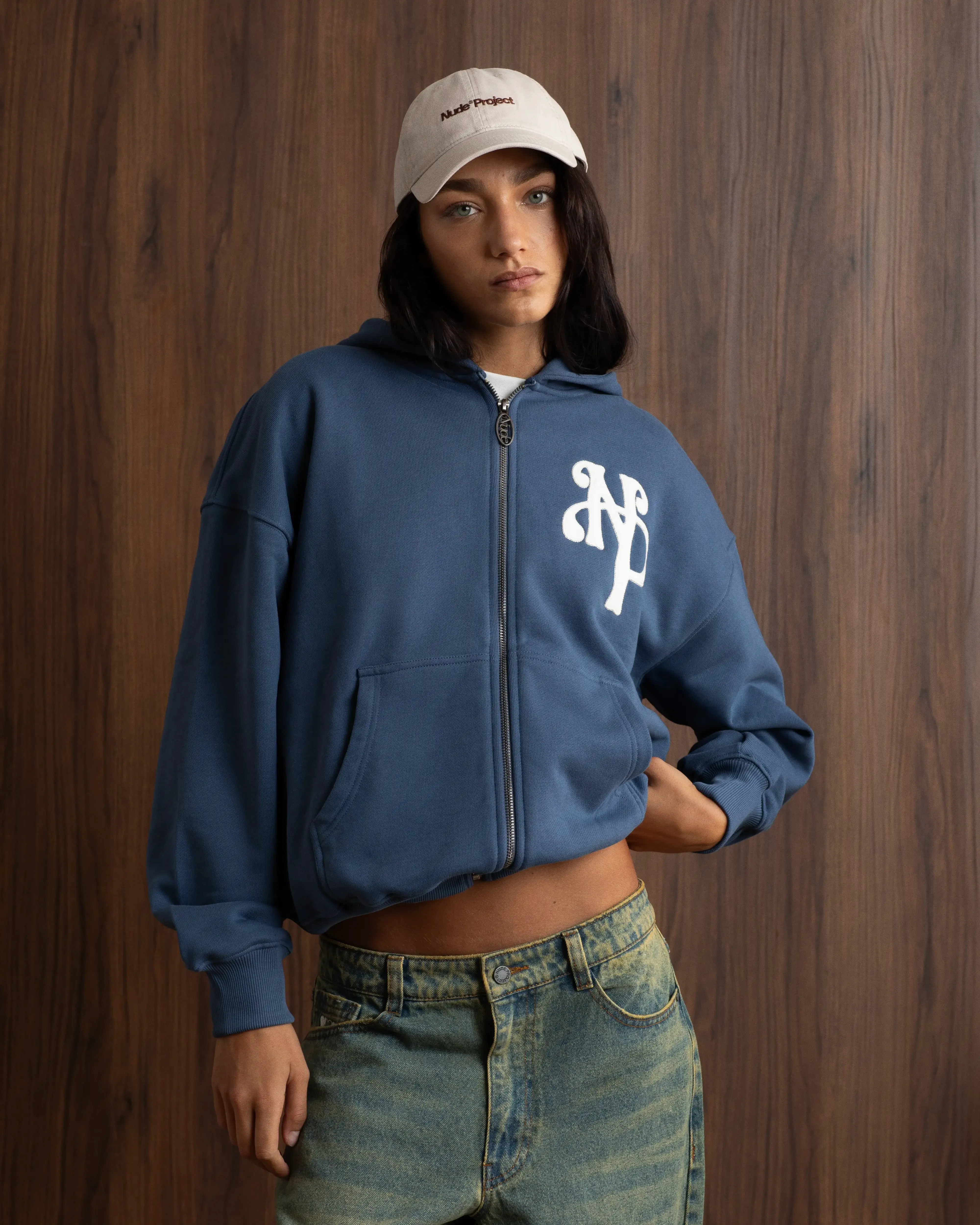 Chic Design Kill Bill Zip-Up Hoodie Indigo