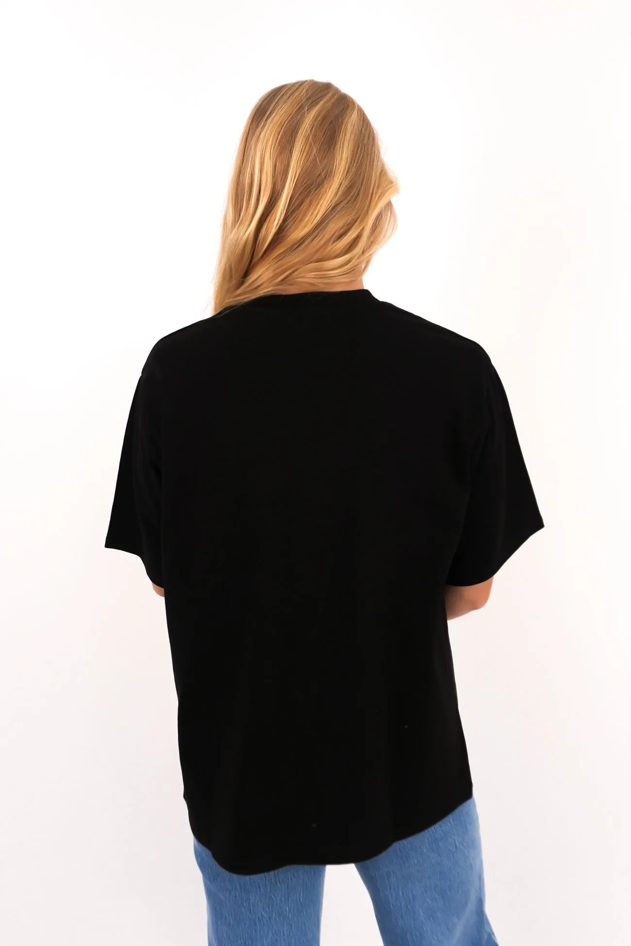 Core Oversized Tee Black Performance Wear Skinny Fit