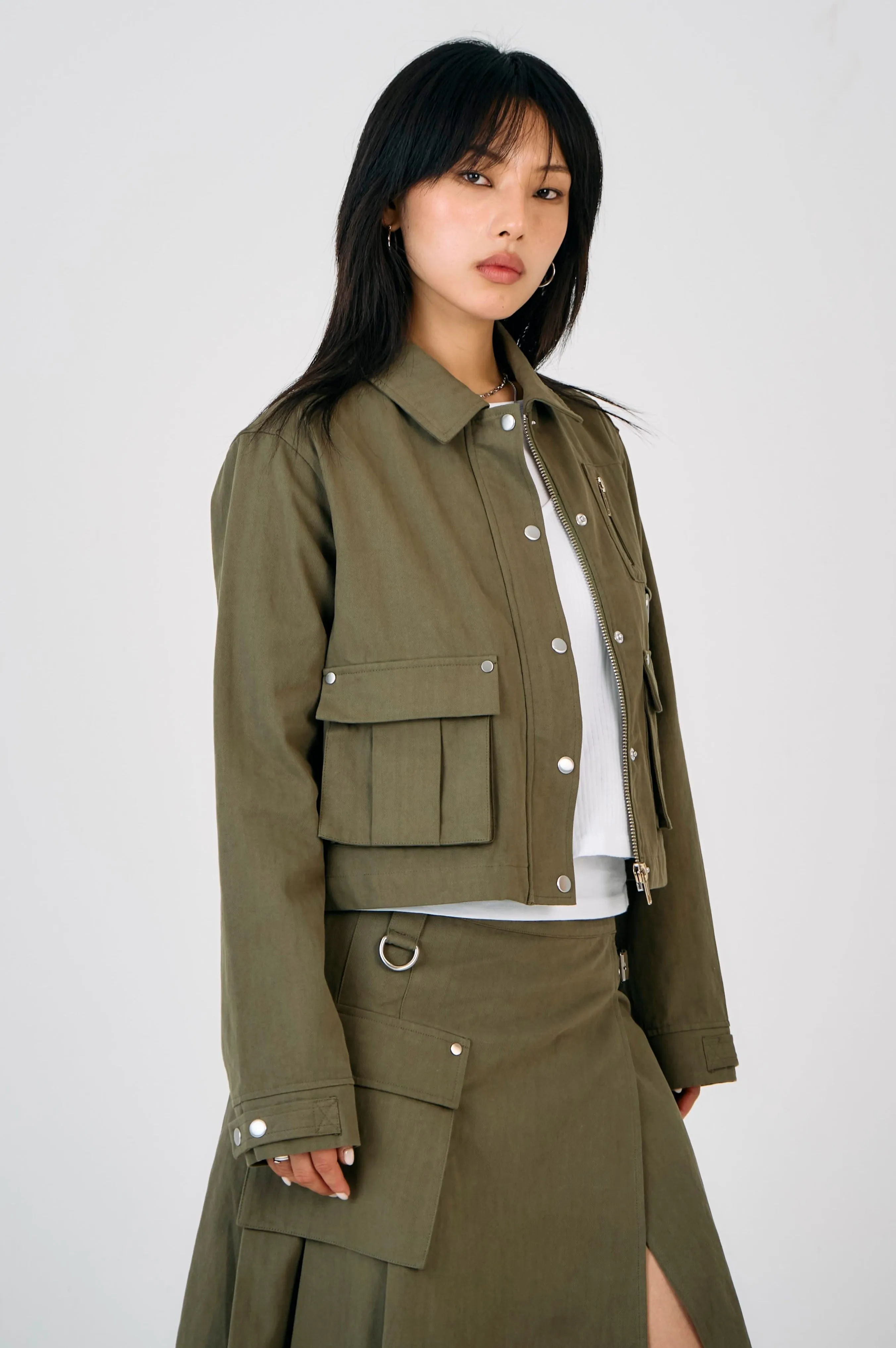 Vegan Safe Rubberized Trims Corps Hardware Utility Jacket