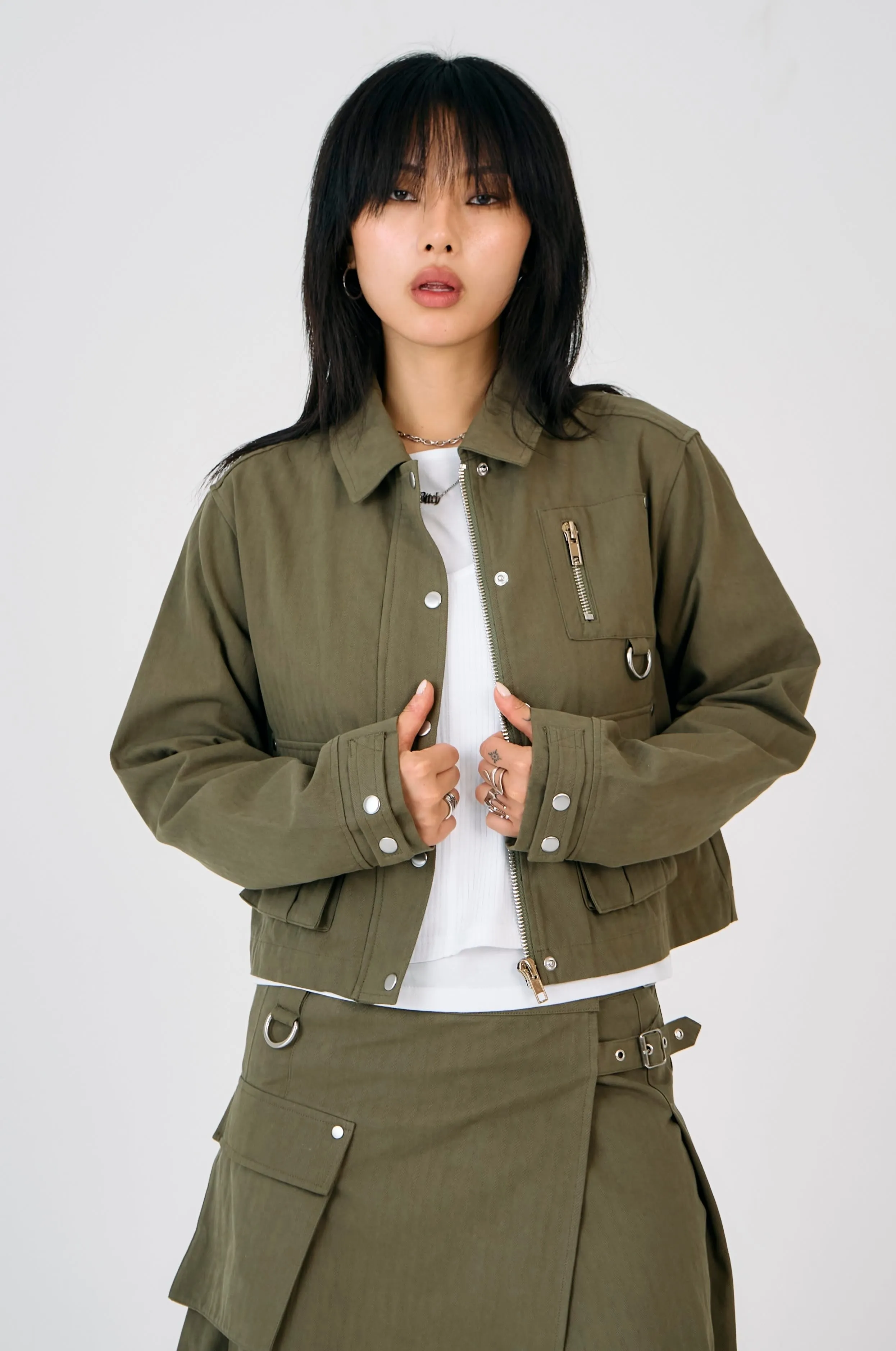 Corps Hardware Utility Jacket Adjustable Hood Feature Anti Pilling Texture