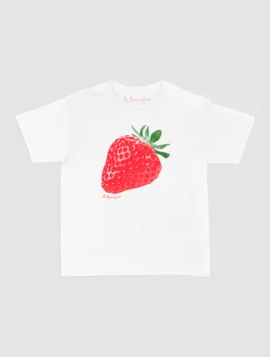 loose but not baggy strawberry fields baby tee
