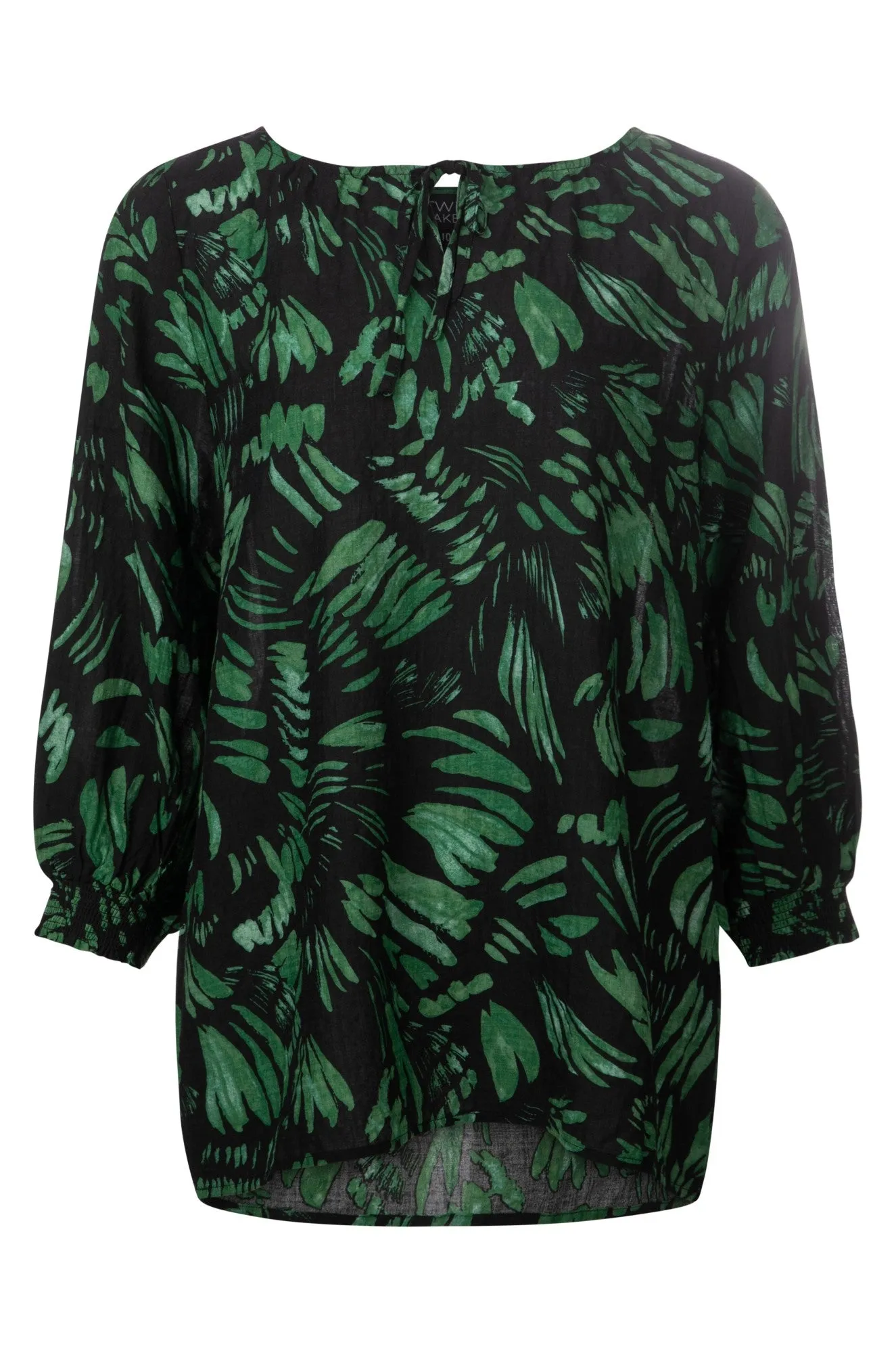 Crown Fit CoolingChannelFabric Cotton Blend Top | Green Blk Brushstroke | 6546A1