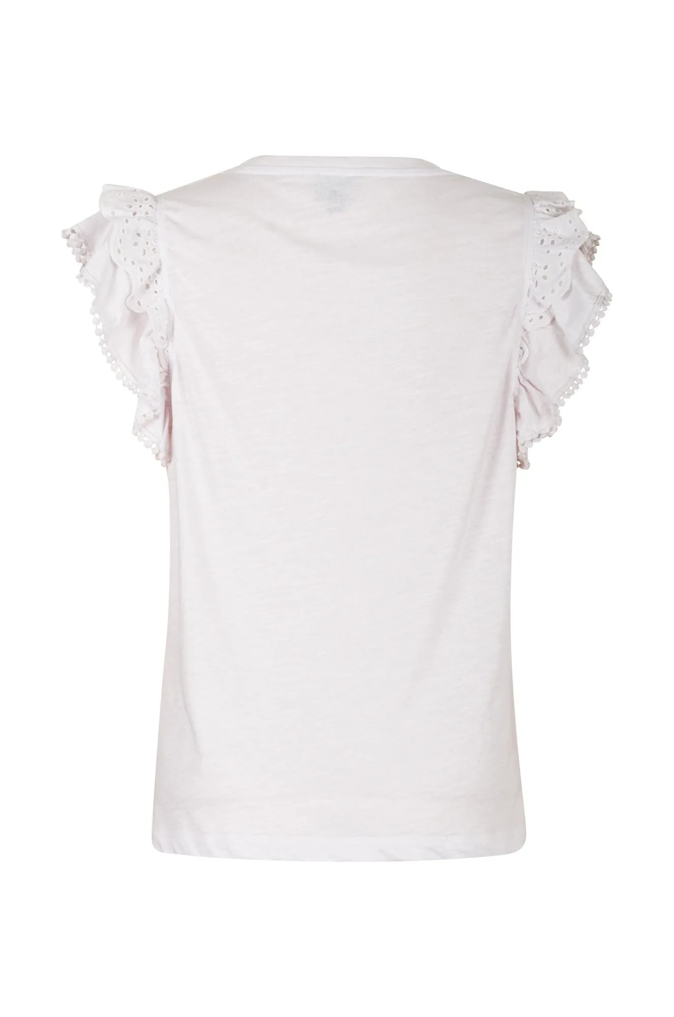 Cotton Top with double layer sleeve | WHITE | 6962A1 Cyber Glow