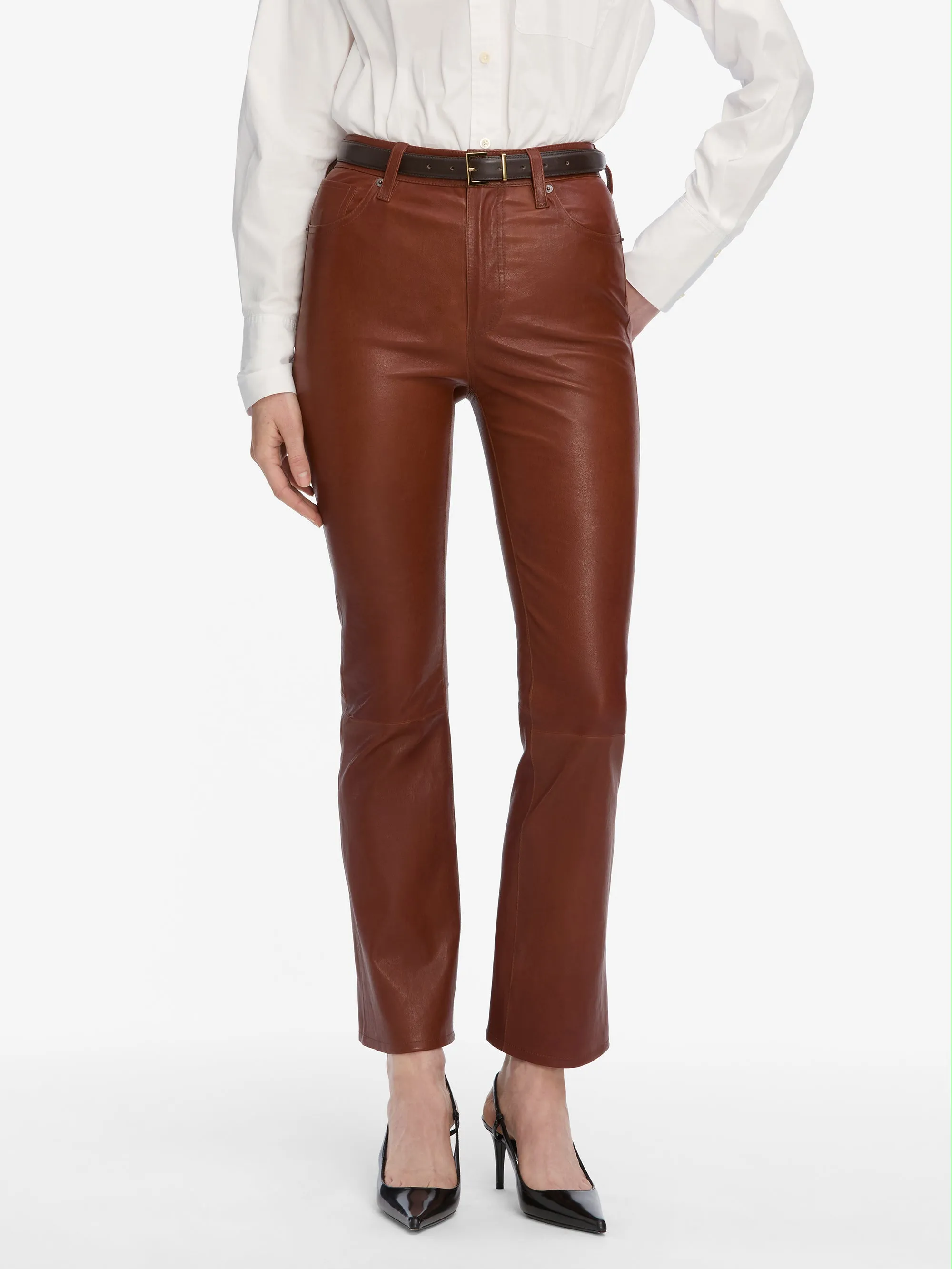 Versatile Wearable The Leather Reboot Crop -- Whiskey